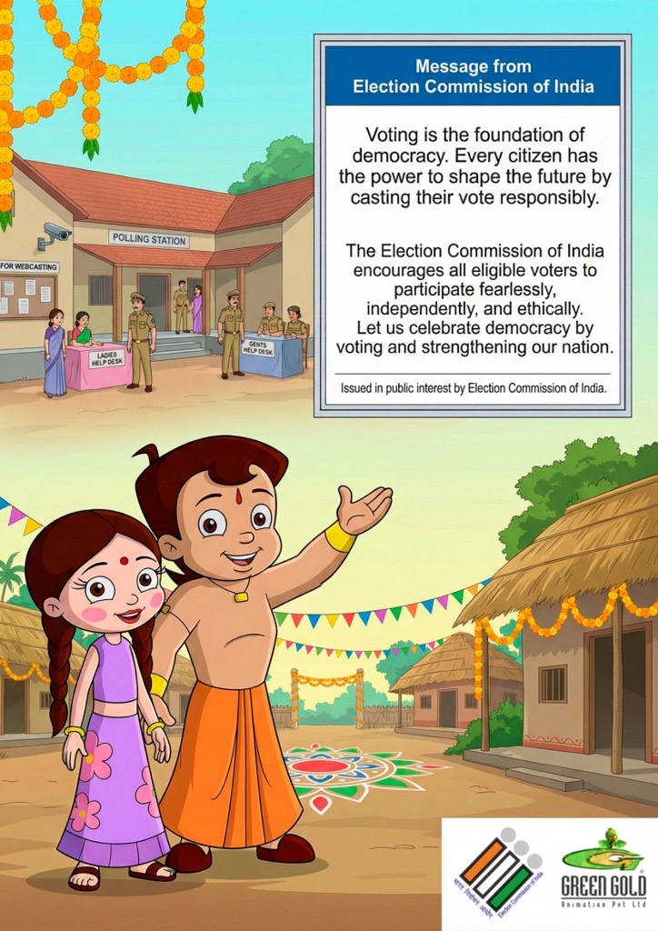 Election Commission Ropes in ‘Chhota Bheem’ to Drive Voter Awareness Ahead of West Bengal Elections