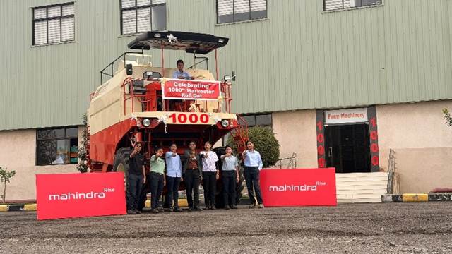 Mahindra Celebrates Women Employees at its Farm Machinery Plant in Pithampur; Rolls Out 1000th Harvester
