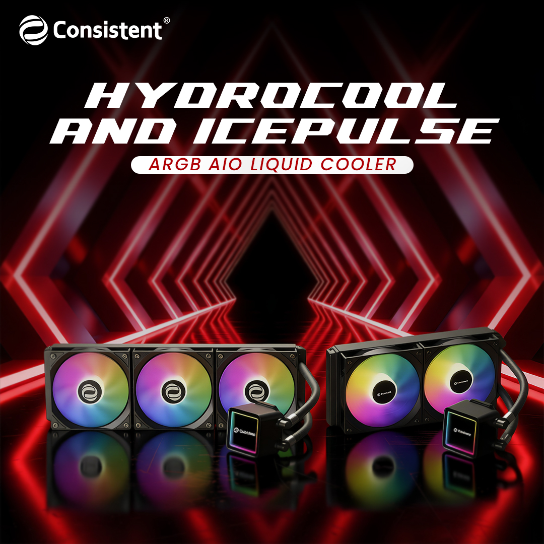 Consistent Infosystems Launches IcePulse and HydroCool ARGB AIO Liquid Coolers for High-Performance Gaming Systems