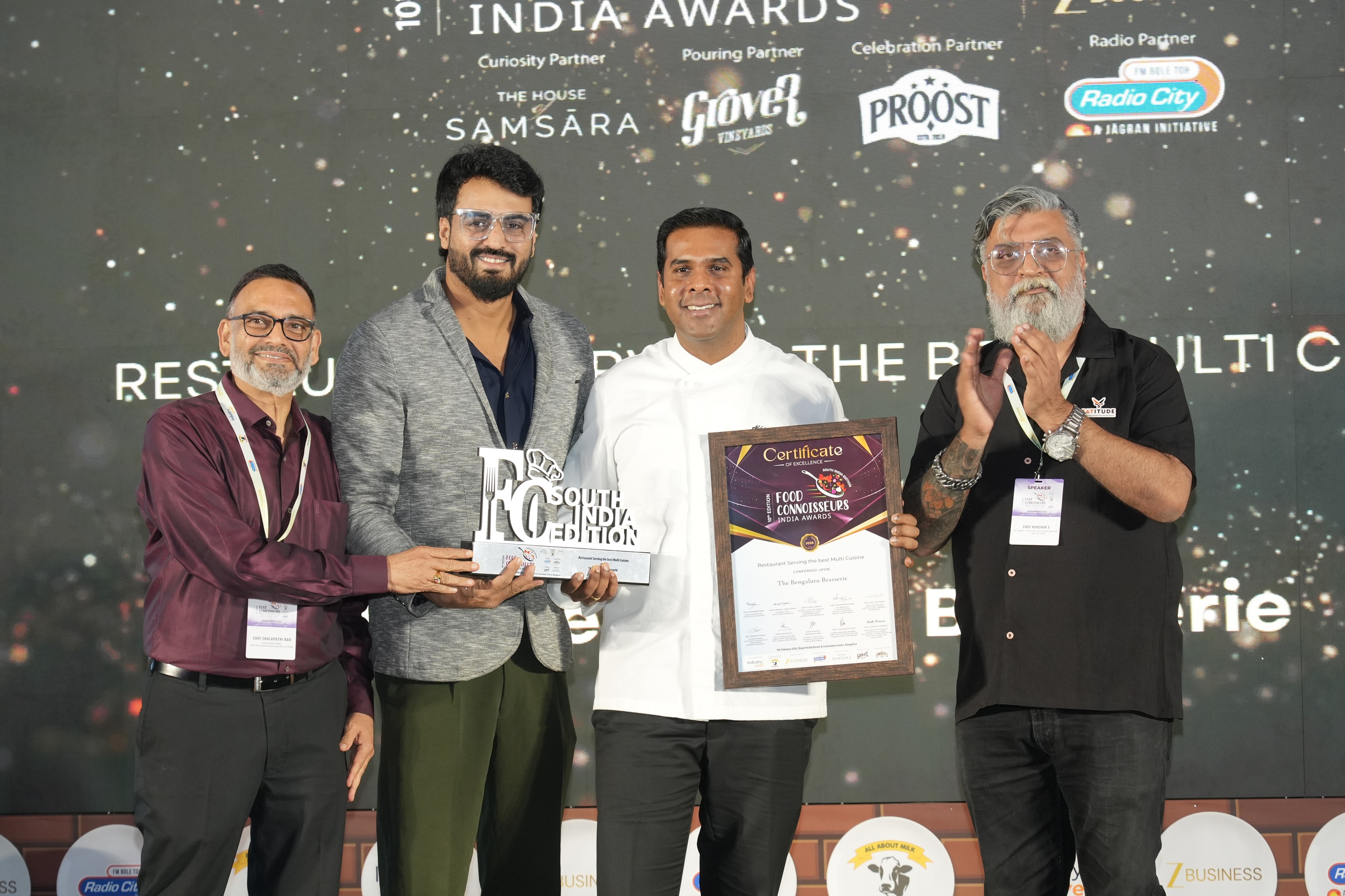 Hyatt Centric MG Road Bangalore&rsquo;s The Bengaluru Brasserie Wins &lsquo;Best Multi-Cuisine Restaurant&rsquo; at the Food Connoisseur Awards