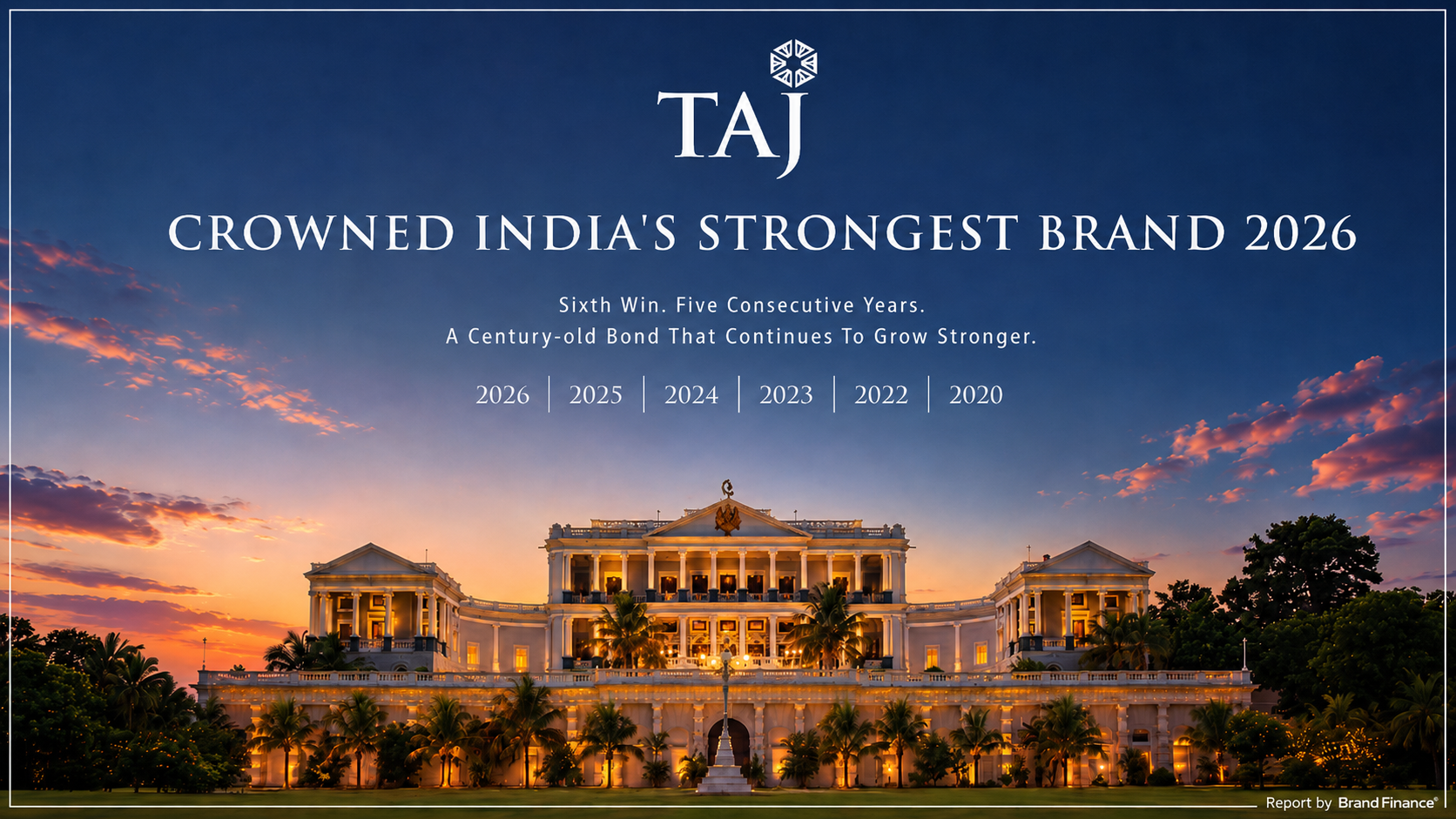 Taj Crowned India’s Strongest Brand 2026 As Per Brand Finance 'India 100 2026' Report Marks Five Consecutive Years Of The Recognition