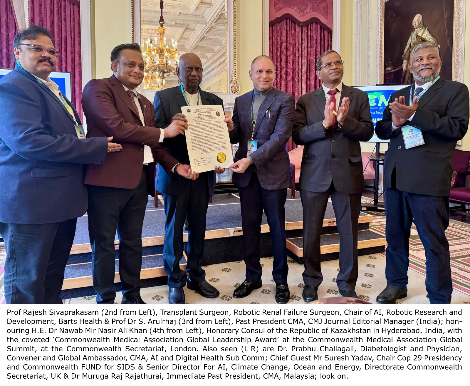 His Excellency Dr Nawab Mir Nasir Ali Khan Honoured with ‘Commonwealth Medical Association Global Leadership Award’ at Commonwealth Secretariat, London