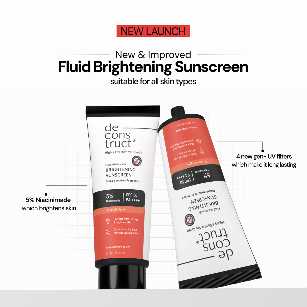 Deconstruct upgrades its popular Fluid Brightening Sunscreen with 5 percent  Niacinamide and New-Gen UV Filters