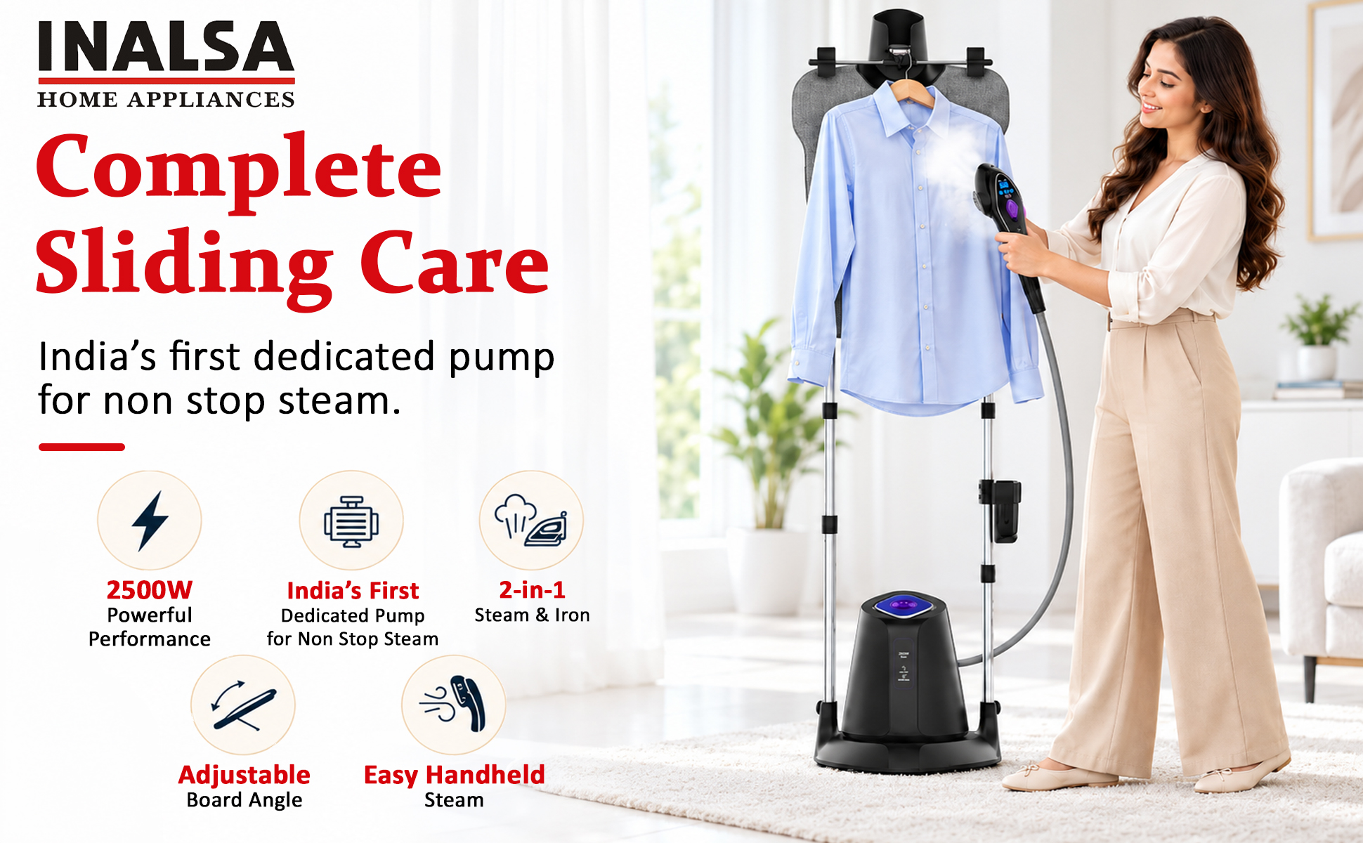 INALSA Launches Complete Sliding Care, India&rsquo;s First 2-in-1 Standing Garment Steamer and Iron