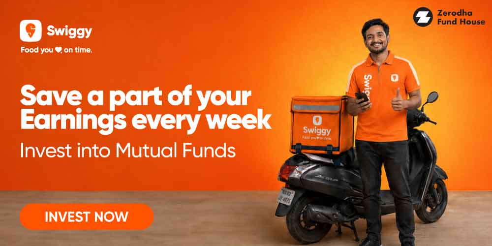 Swiggy with Zerodha Fund House Enables Delivery Partners to start their investment journey