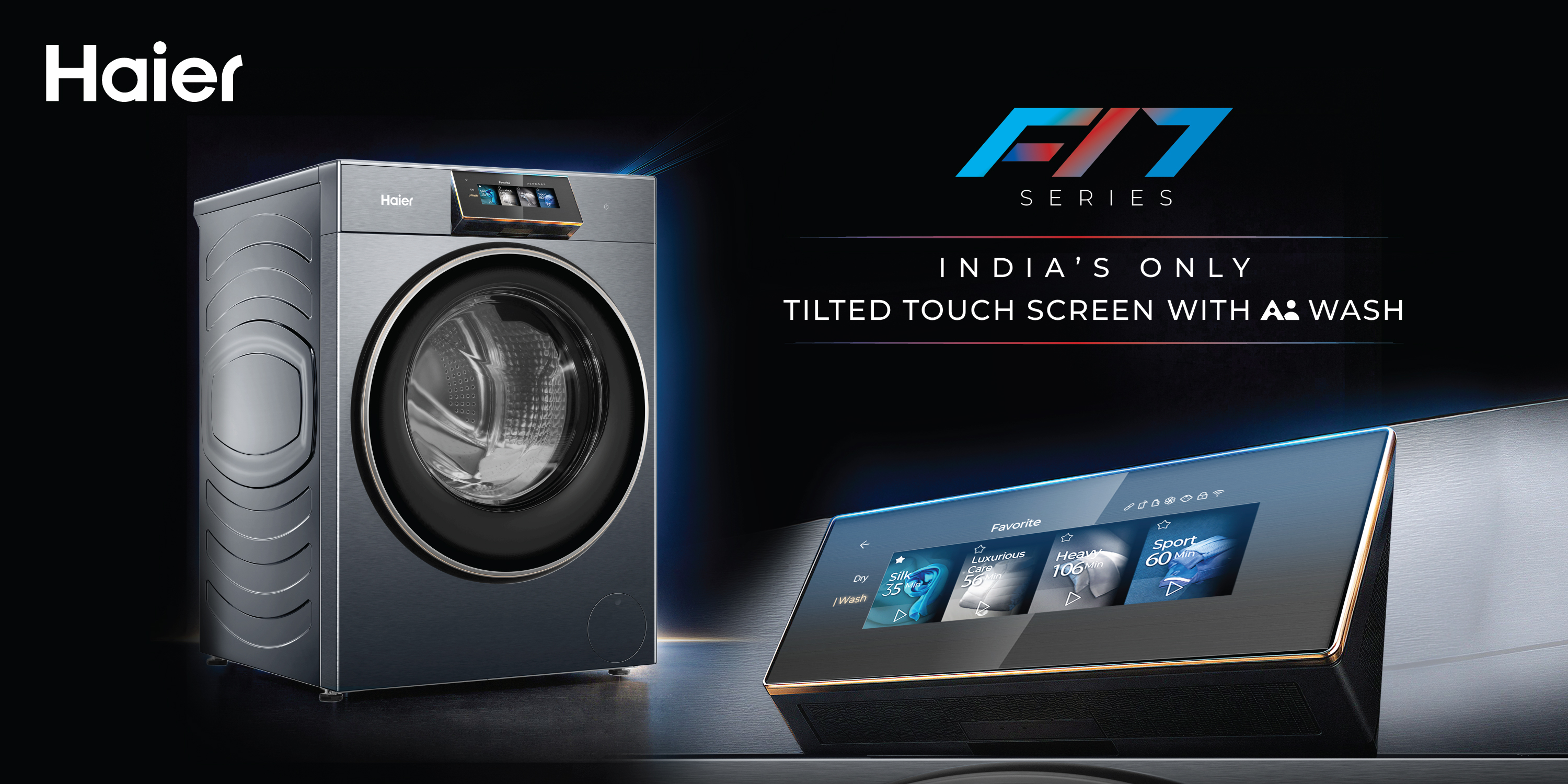 Haier India Elevates Premium Laundry Experiences with the Launch of the F17 WM Featuring India’s Only Tilted Touch Screen with AI Wash