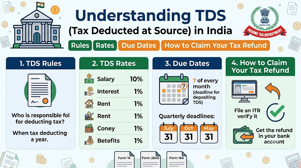 Understanding TDS in India: Rules, Rates, Due Dates and How to Claim Your Tax Refund