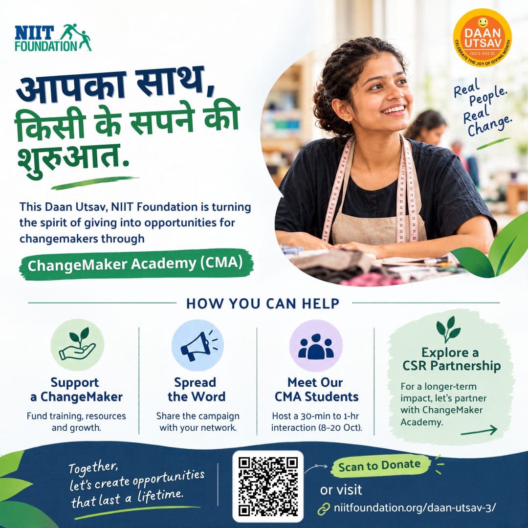 NIIT Foundation marks Daan Utsav 2026 to support aspiring entrepreneurs