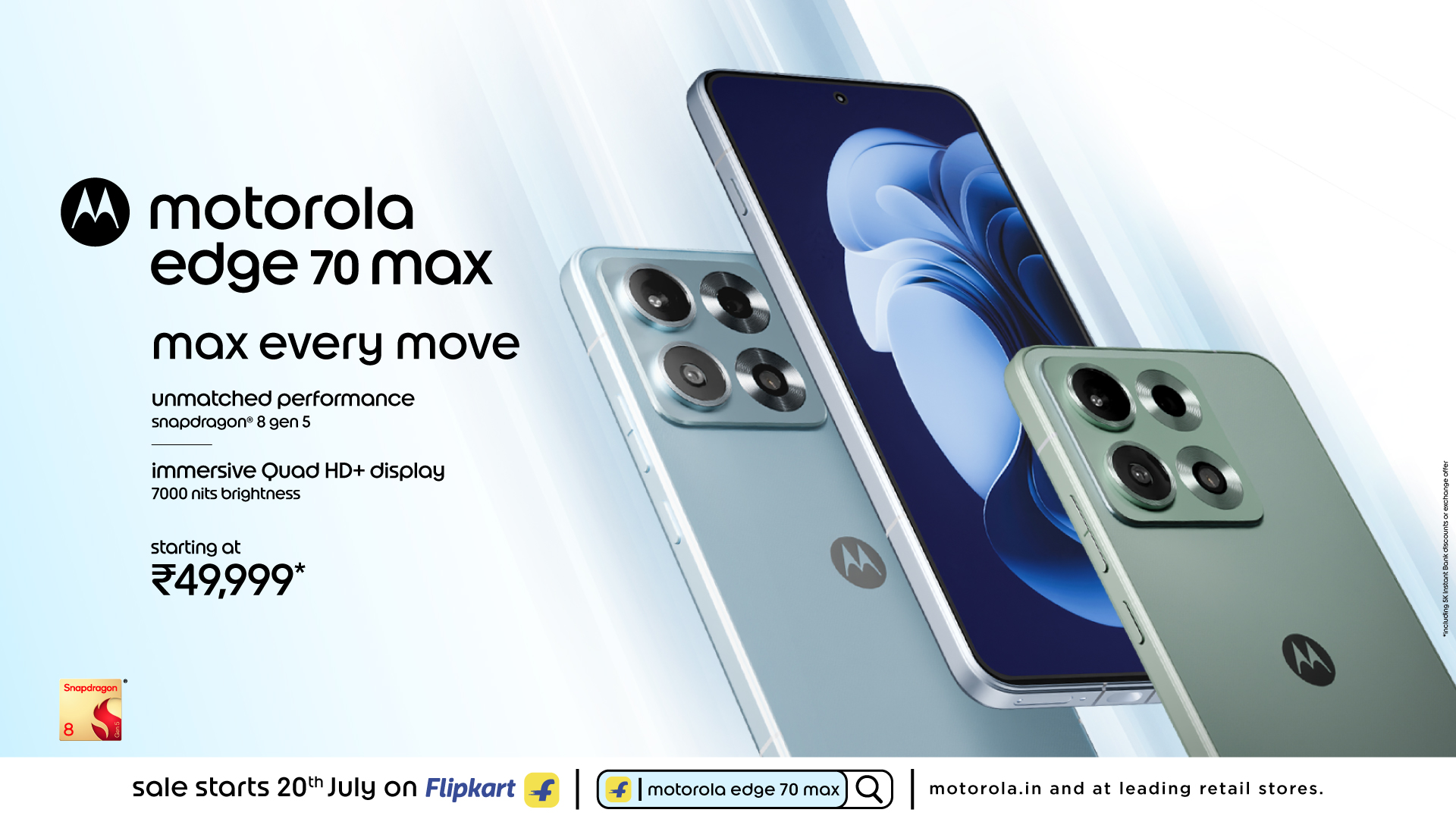 Motorola launches edge 70 max with Snapdragon 8 Gen 5, 2K LTPO AMOLED display, Qi2.2 magnetic wireless charging; sale starts July 20