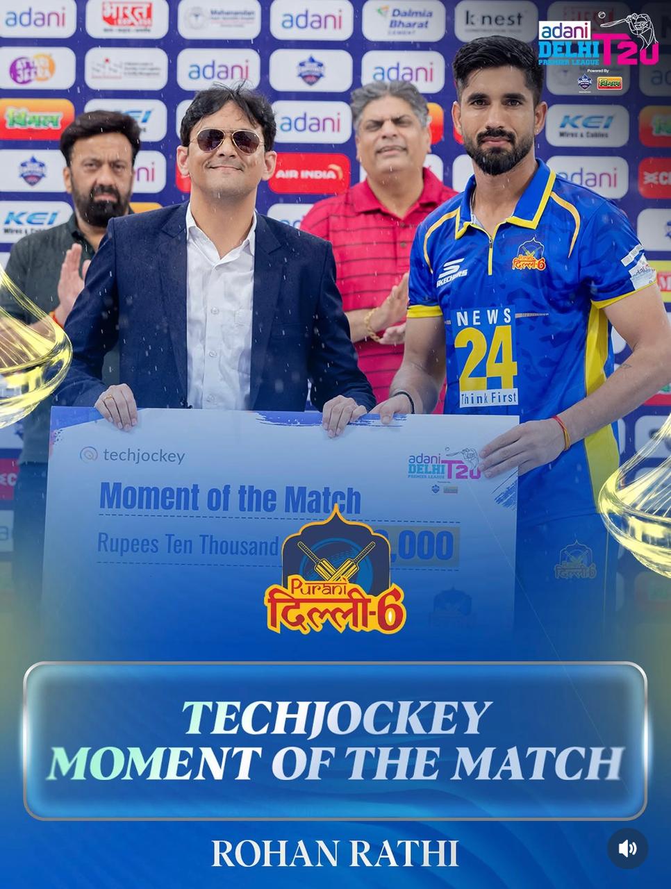 Techjockey CFO Akhilesh Nagpal Felicitates 'Player of the Match' at Delhi Premier League