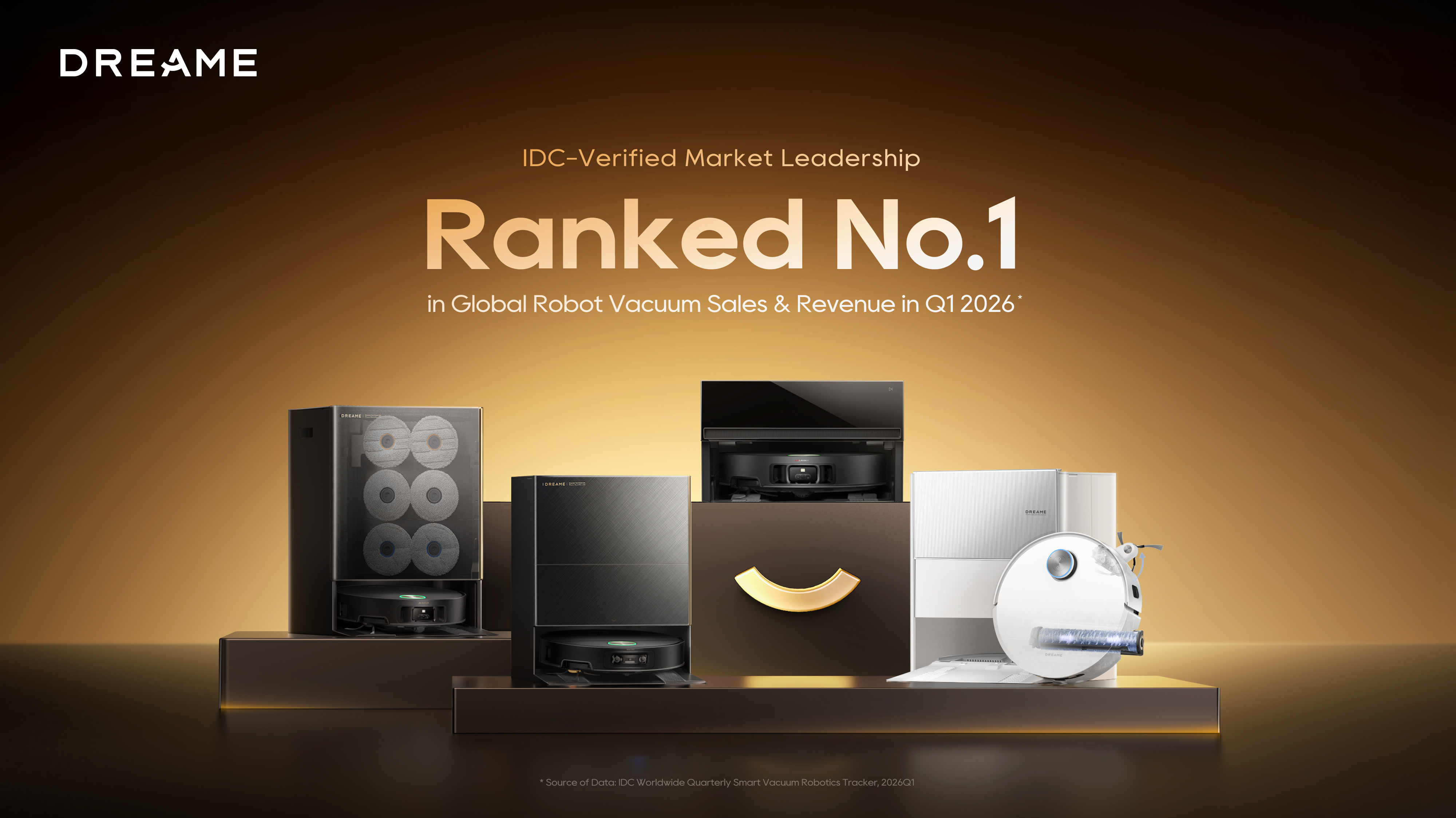IDC Names Dreame Technology the Global Leader in Robot Vacuum Sales and Revenue