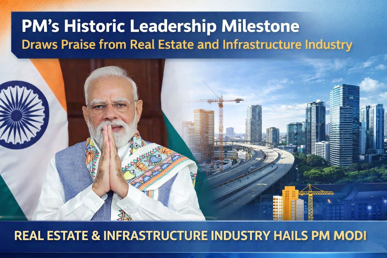 PM Modi's Historic Leadership Milestone Draws Praise from Real Estate and Infrastructure Industry (Article with comments from RE industry leaders)