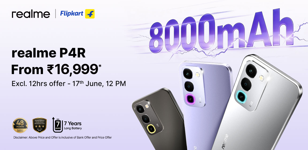 realme introduces the realme P4R 5G with a Segment-Leading 8000mAh Titan Battery
