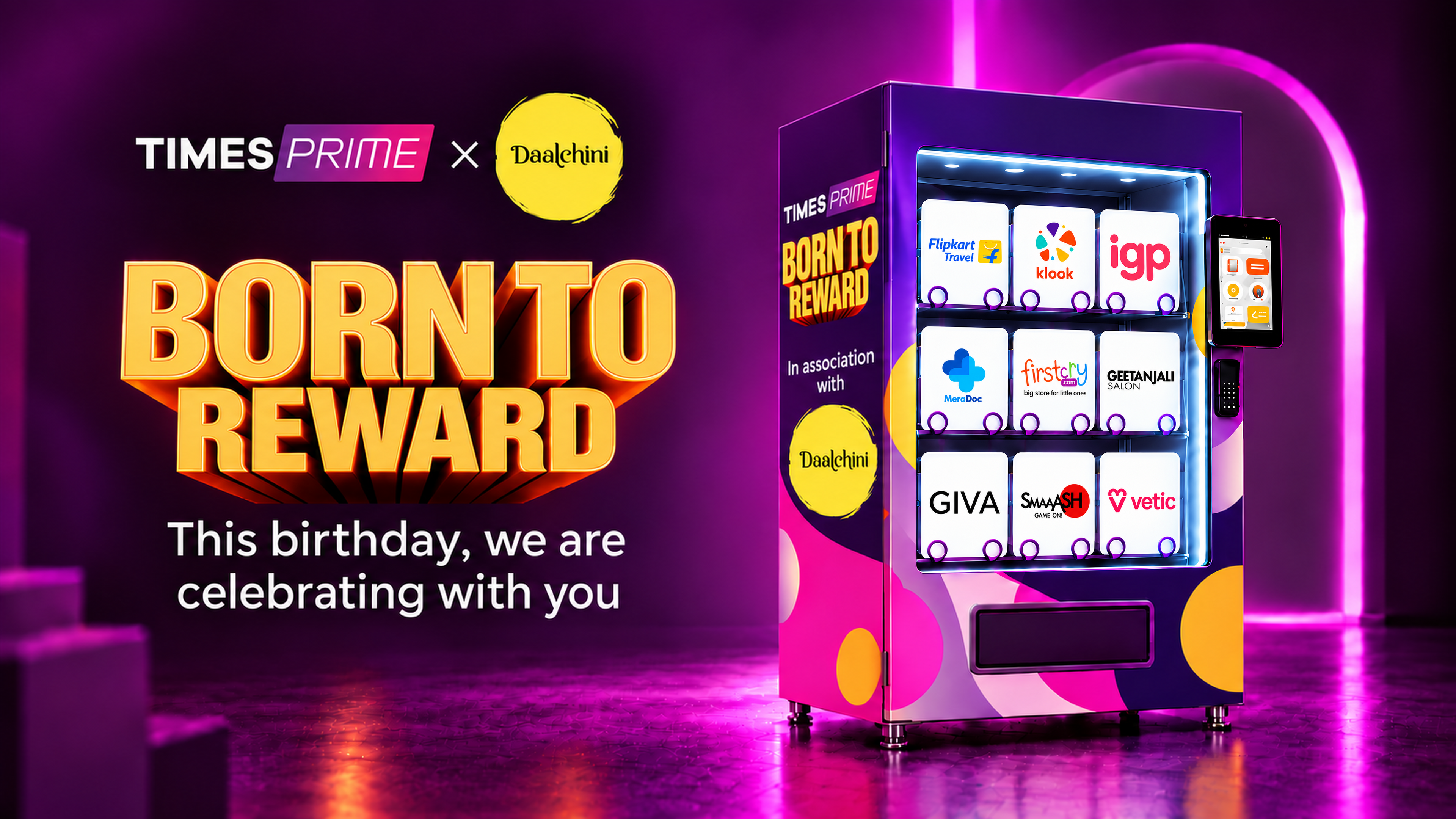 Times Prime Takes 'Born to Reward' to Daalchini Vending Machines, with Golden Tickets Worth ₹20,000