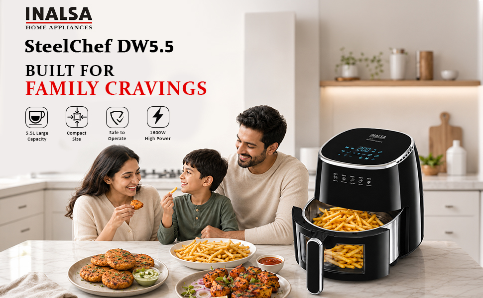 INALSA Reimagines Air Frying with SteelChef DW5.5, Combining Trusted Stainless Steel with Modern Technology