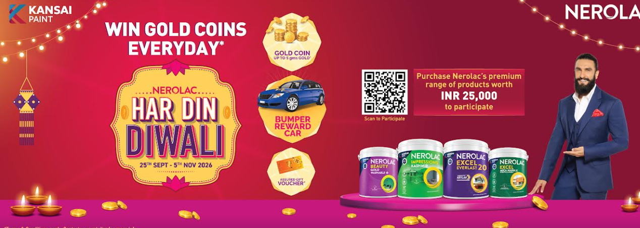 Kansai Nerolac Paints presents &lsquo;Har Din Diwali&rsquo;, offering a chance to win a gold coin every day this festive season