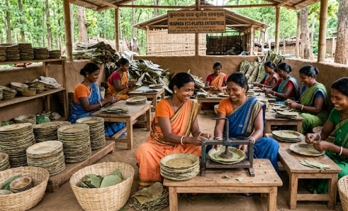 Leaf Plates Create Eco-Friendly Livelihoods and New Business Opportunities in Nuapada