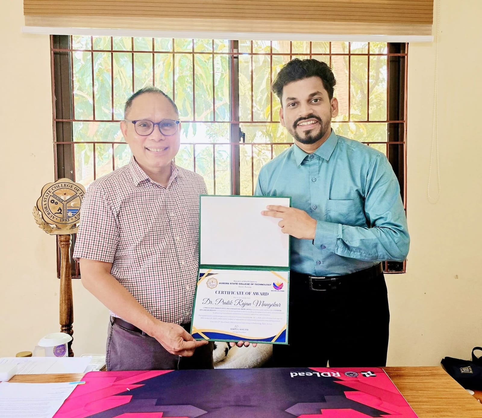 Dr. Pratik Mungekar Becomes First Indian Scientist Appointed as Foreign Affiliate Professor at Aurora State College of Technology