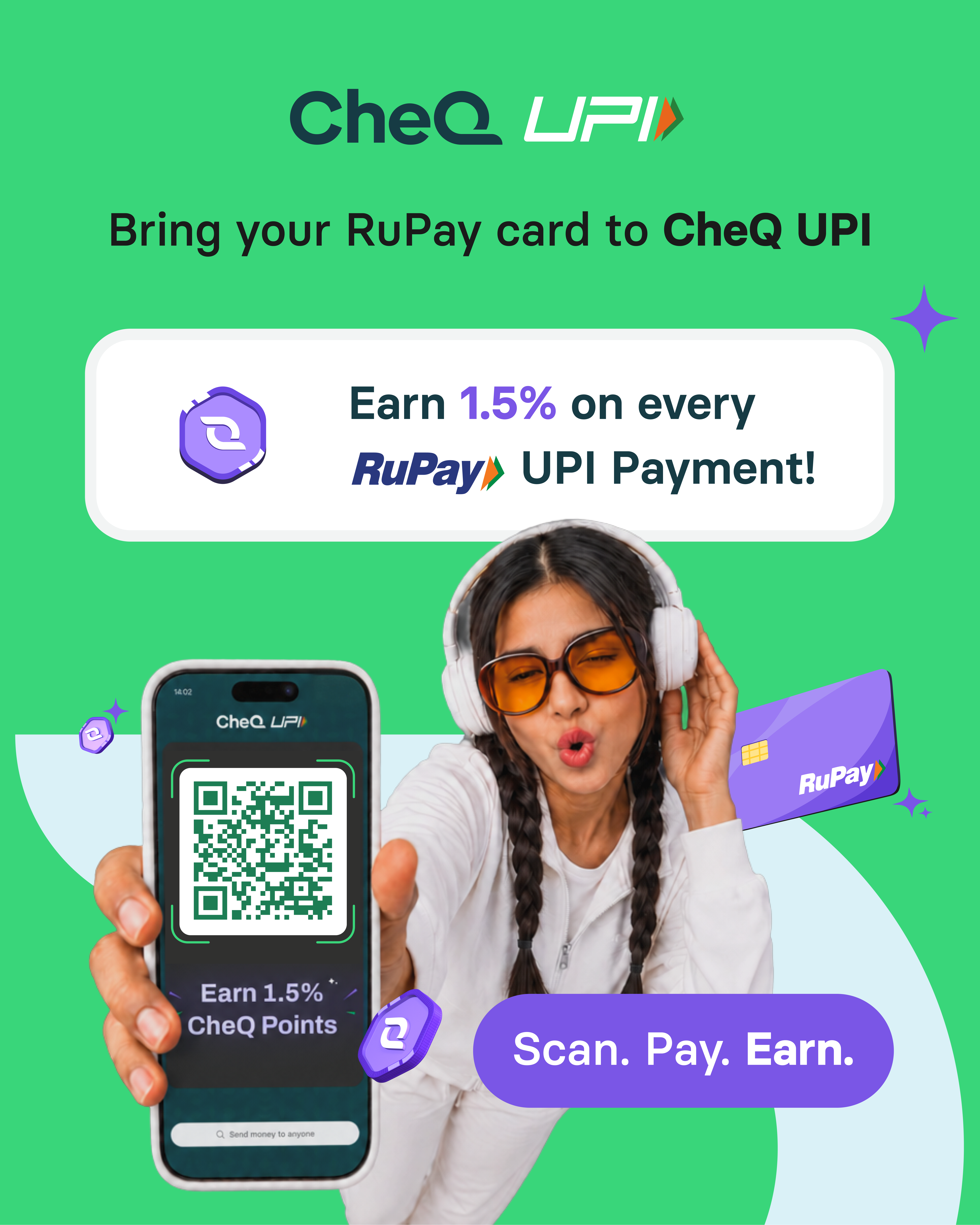 CheQ Launches CheQ UPI, Bringing India's Most Rewarding UPI Experience for RuPay Credit Card Users