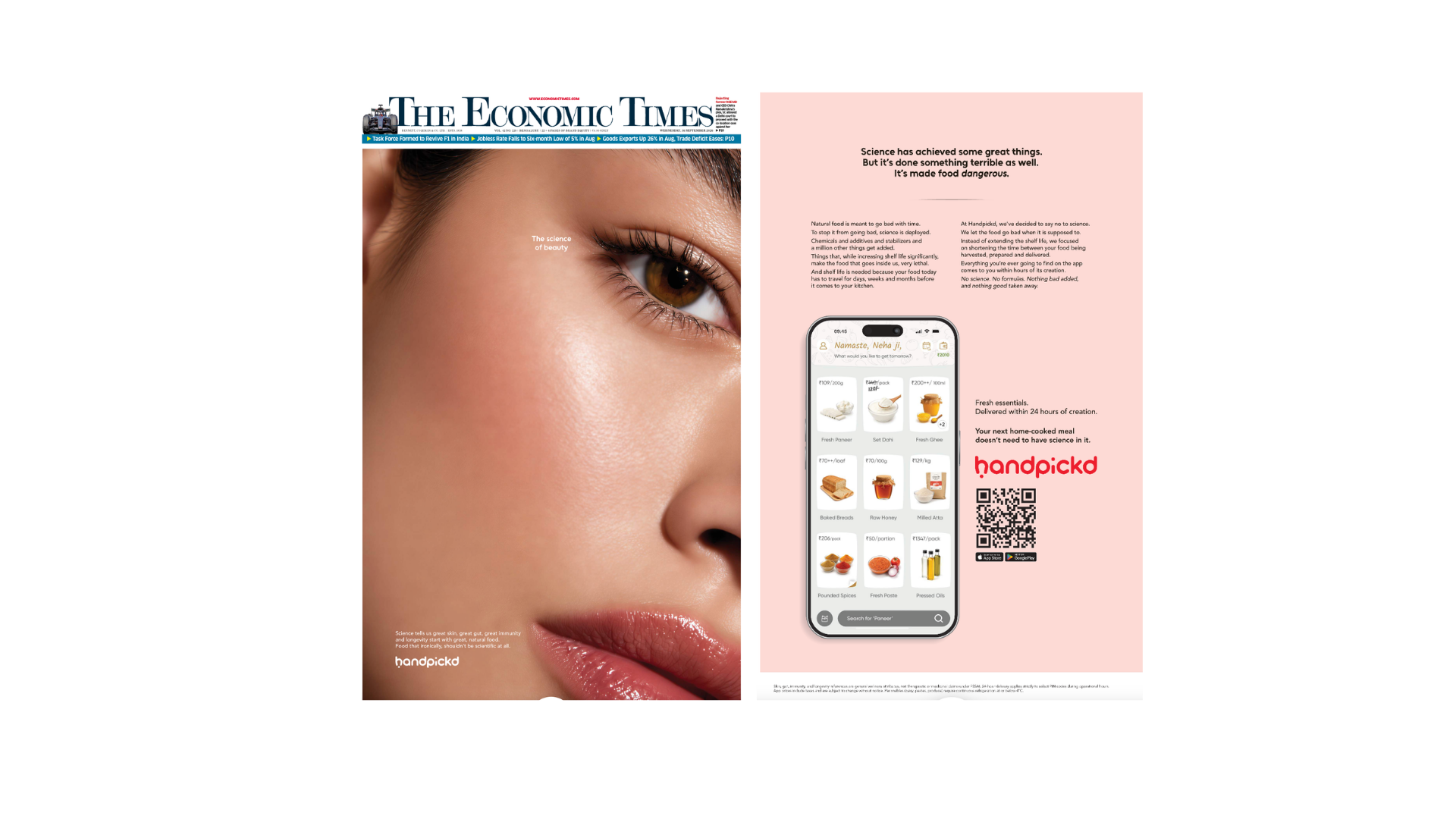 Handpickd Questions the Role of Science in Food with &lsquo;Science-Less&rsquo; Newspaper Campaign