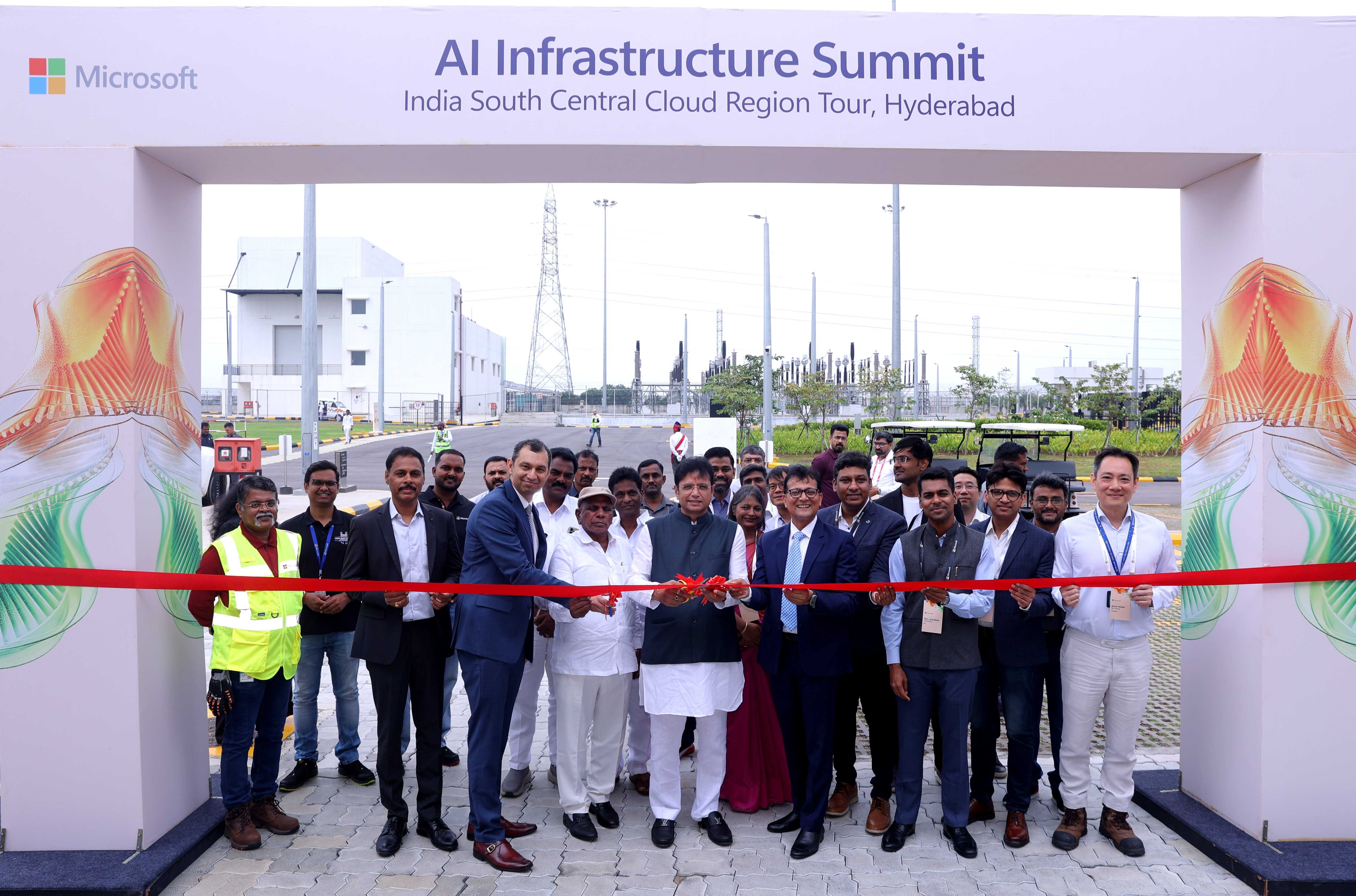 Microsoft launches South Central datacenter in Telangana - Press release & Photograph