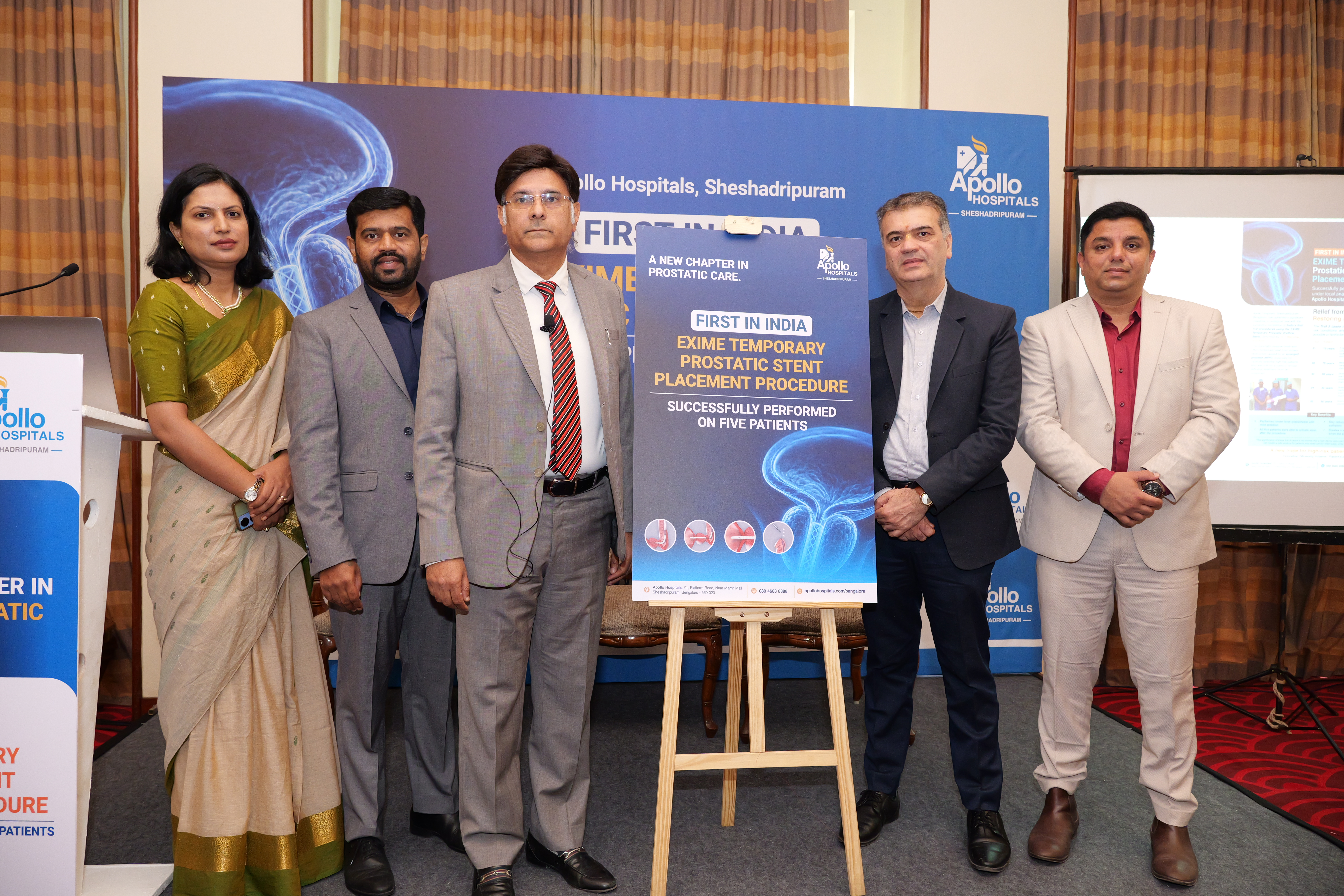 Apollo Hospitals, Bengaluru performs India&rsquo;s first EXIME temporary prostatic stent procedure; five  patients treated