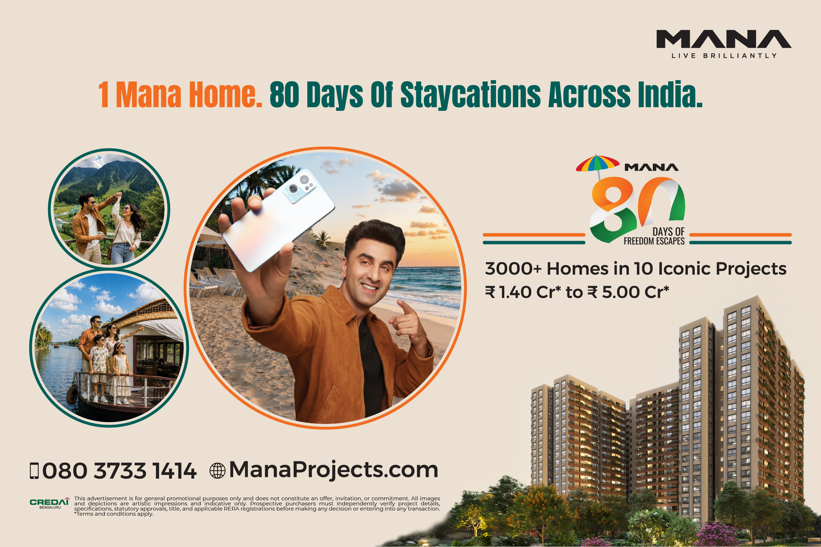 Celebrating India's 80th Independence Day, Mana Projects Rewards Homebuyers with 80 Days of Staycations Across India