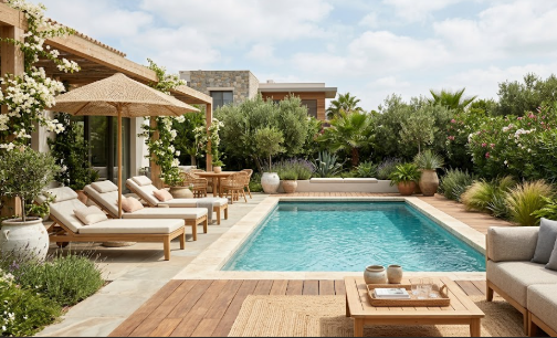 Poolside, but Make It Luxe: Simple D&eacute;cor Ideas for a Resort-Inspired Backyard