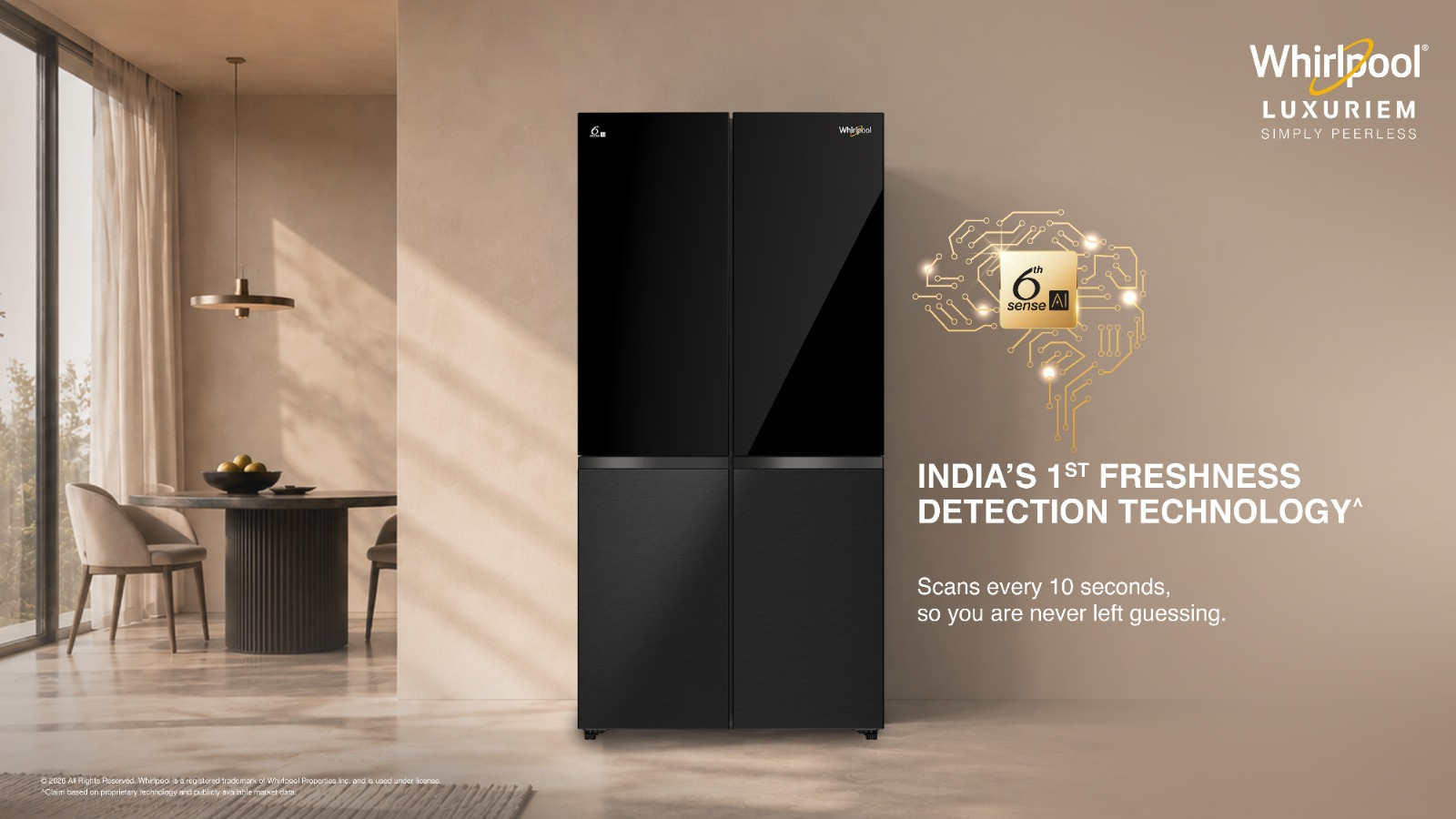 Whirlpool Launches Pathbreaking Innovation of Freshness Detection Technology in Refrigerators; India’s First, Powered by 6th Sense AI
