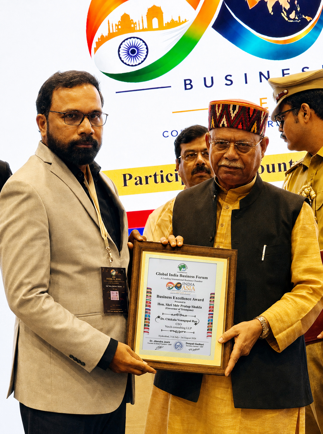 Dr. Chikkala Venugopal Rao Receives Business Excellence Award from Telangana Governor