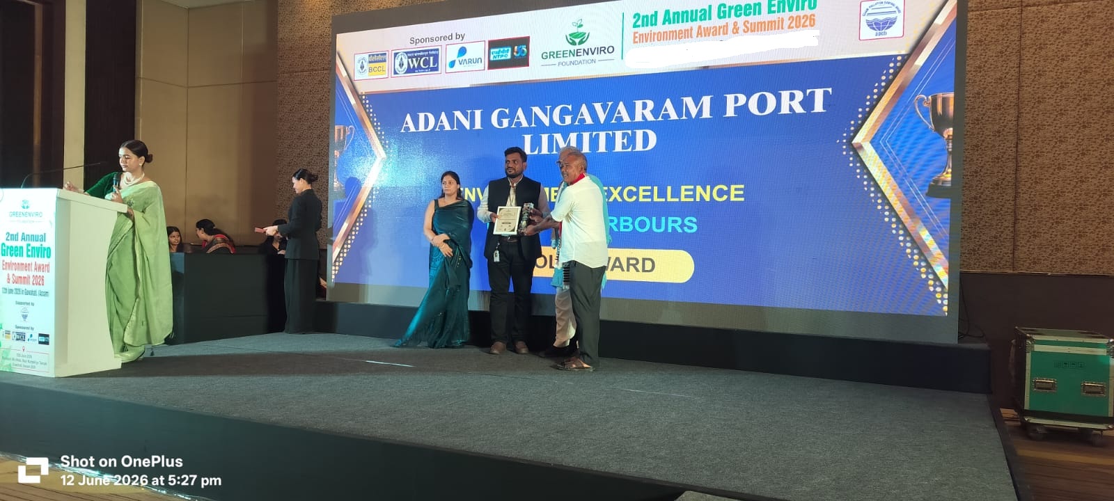 Adani Gangavaram Port Limited Wins GOLD award at the 2nd Annual Green Enviro Environmental Award 2026