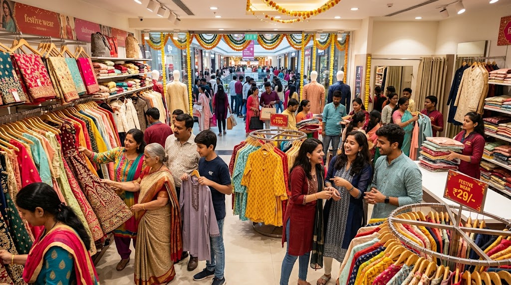 Festive Shopping Rush: What Crowded Malls and Clothing Stores Reveal About India&rsquo;s Changing Consumer