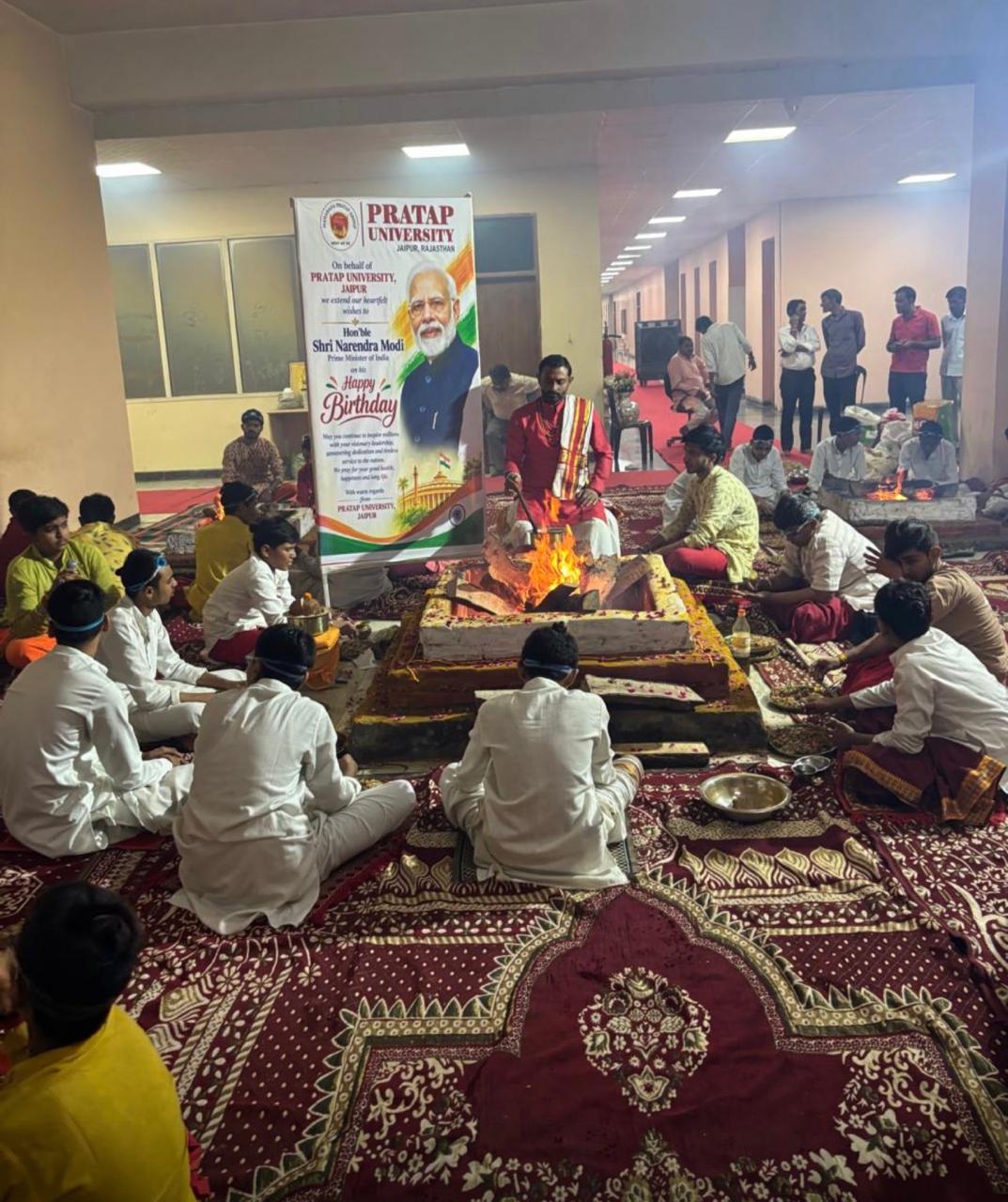 Pratap University, Jaipur Marks Prime Minister Narendra Modi&rsquo;s Birthday with Vedic Hawan