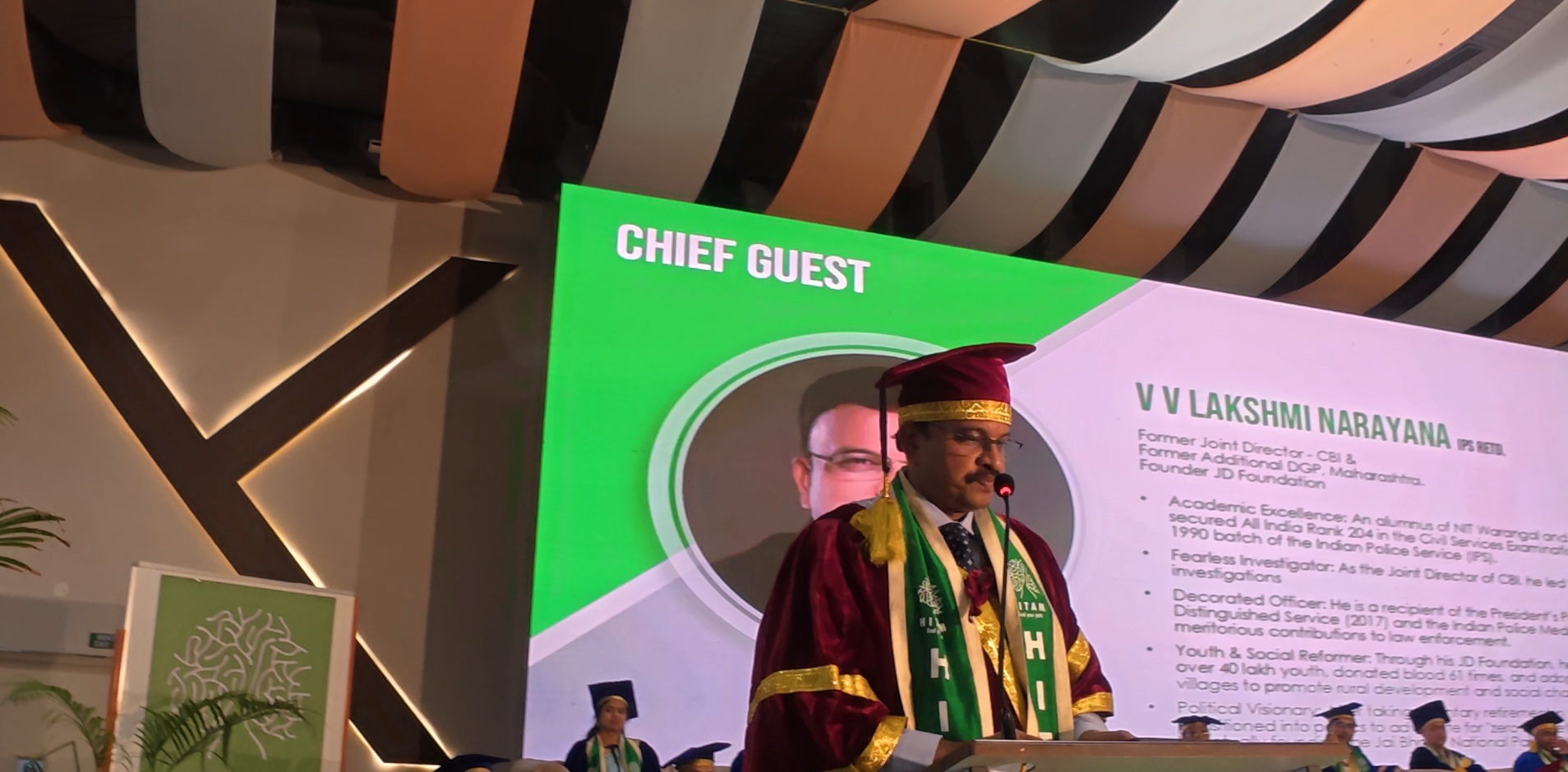 Former CBI Joint Director V. V. Lakshminarayana Inspires HITAM Graduates with a Call to Compete with Themselves, Not AI