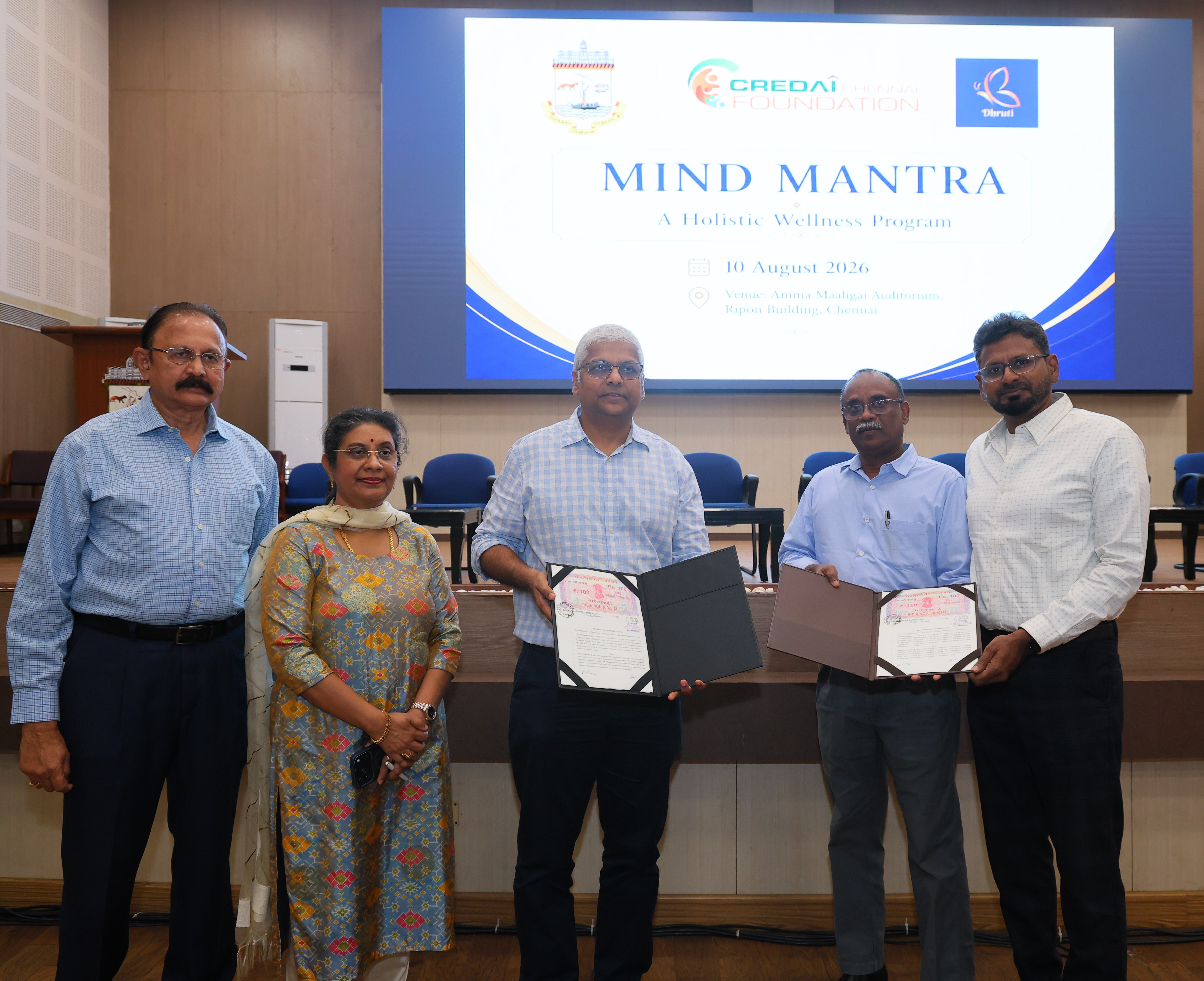 Greater Chennai Corporation, CREDAI Chennai and Dhruti Charitable Trust Join Hands for &ldquo;Mind Mantra&rdquo; &ndash; 360&deg; Workplace Wellness Programme for GCC Employees