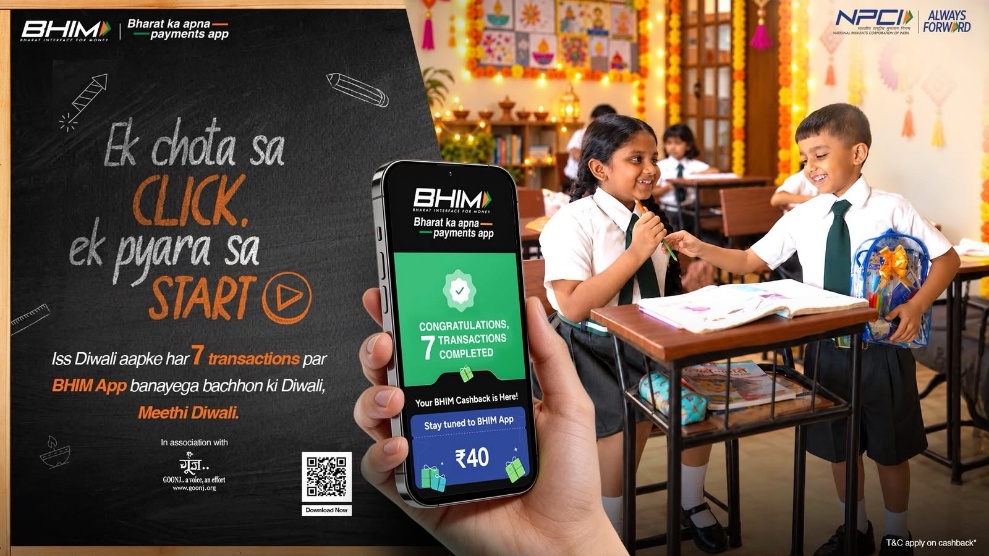 BHIM Payments App Partners with Goonj for &lsquo;Meethi Diwali&rsquo; campaign, Supporting Education for Underprivileged Children Through Everyday Payments