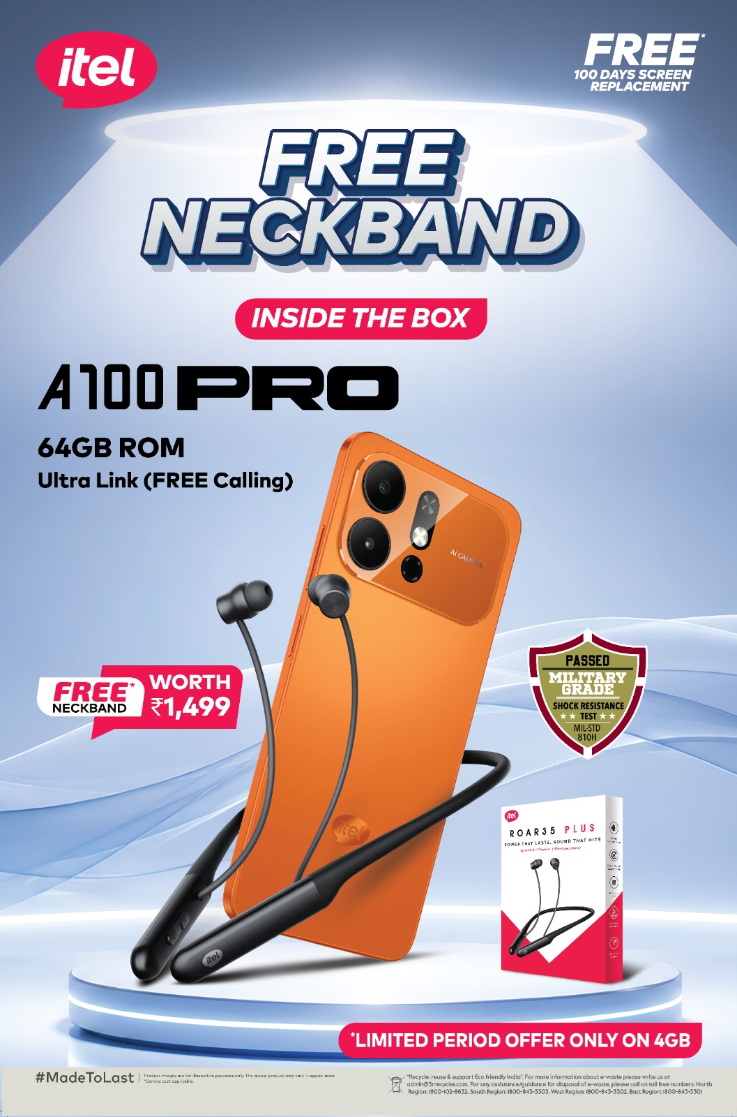 itel Unveils A100 Pro 4GB with Military Grade Certification and a Mega Consumer Offer - a Premium Neckband FREE