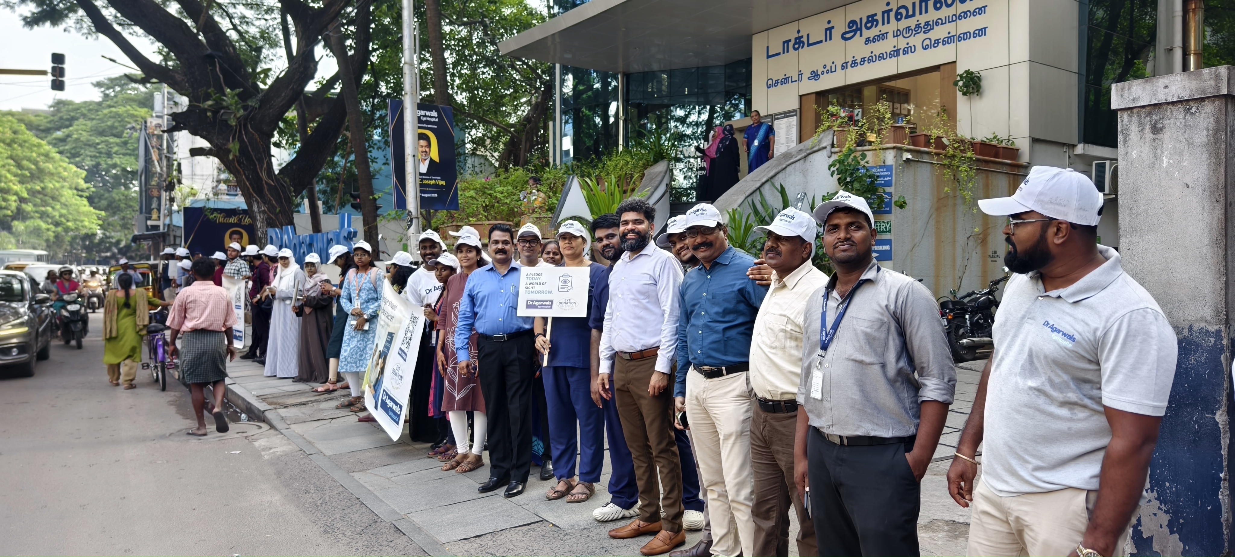 Dr Agarwals Eye Hospital Organises Eye Donation Awareness Human-Chain in Chennai