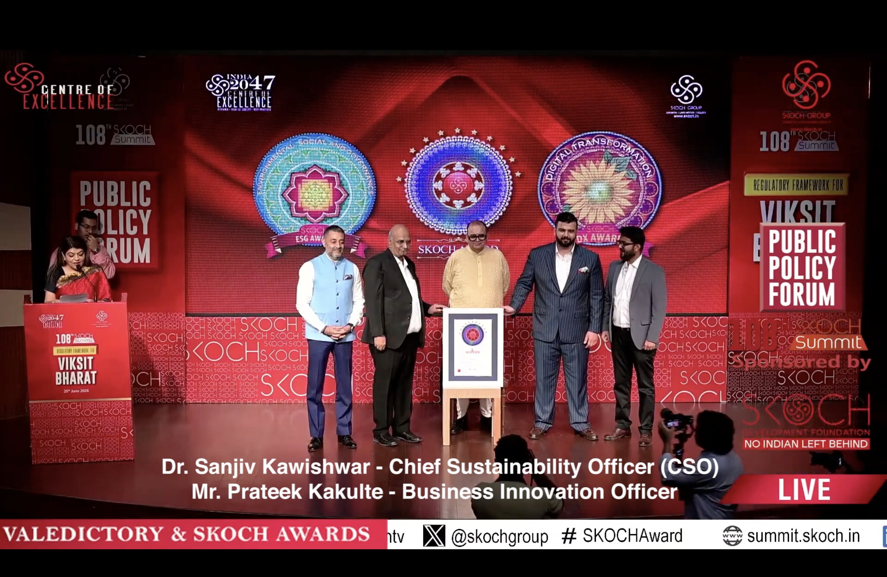 POWERCON Wins SKOCH Award for Sustainability, Joining India's Leading Public and Private Sector Institutions.