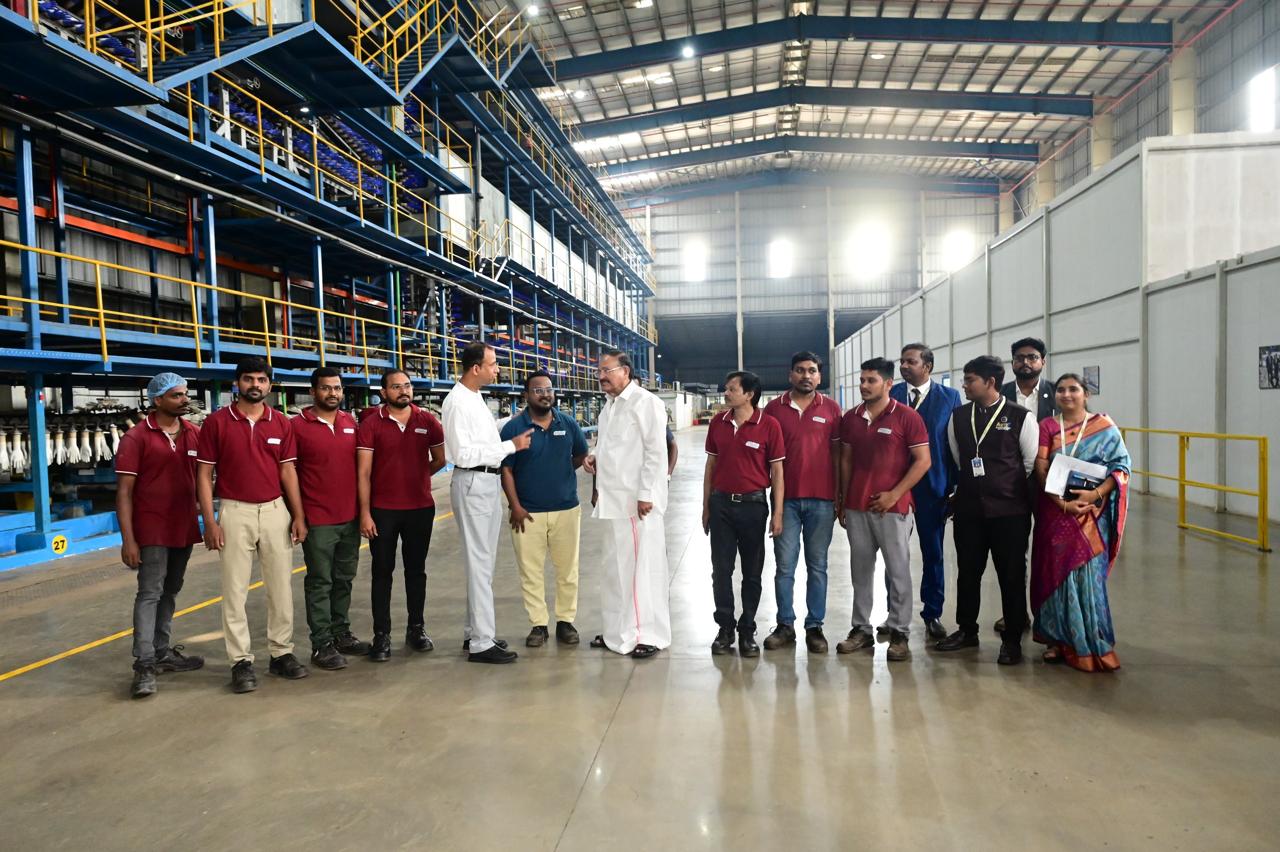 Former Vice President M. Venkaiah Naidu applauds the infrastructure at Wadi Surgicals in AMTZ, Visakhapatnam