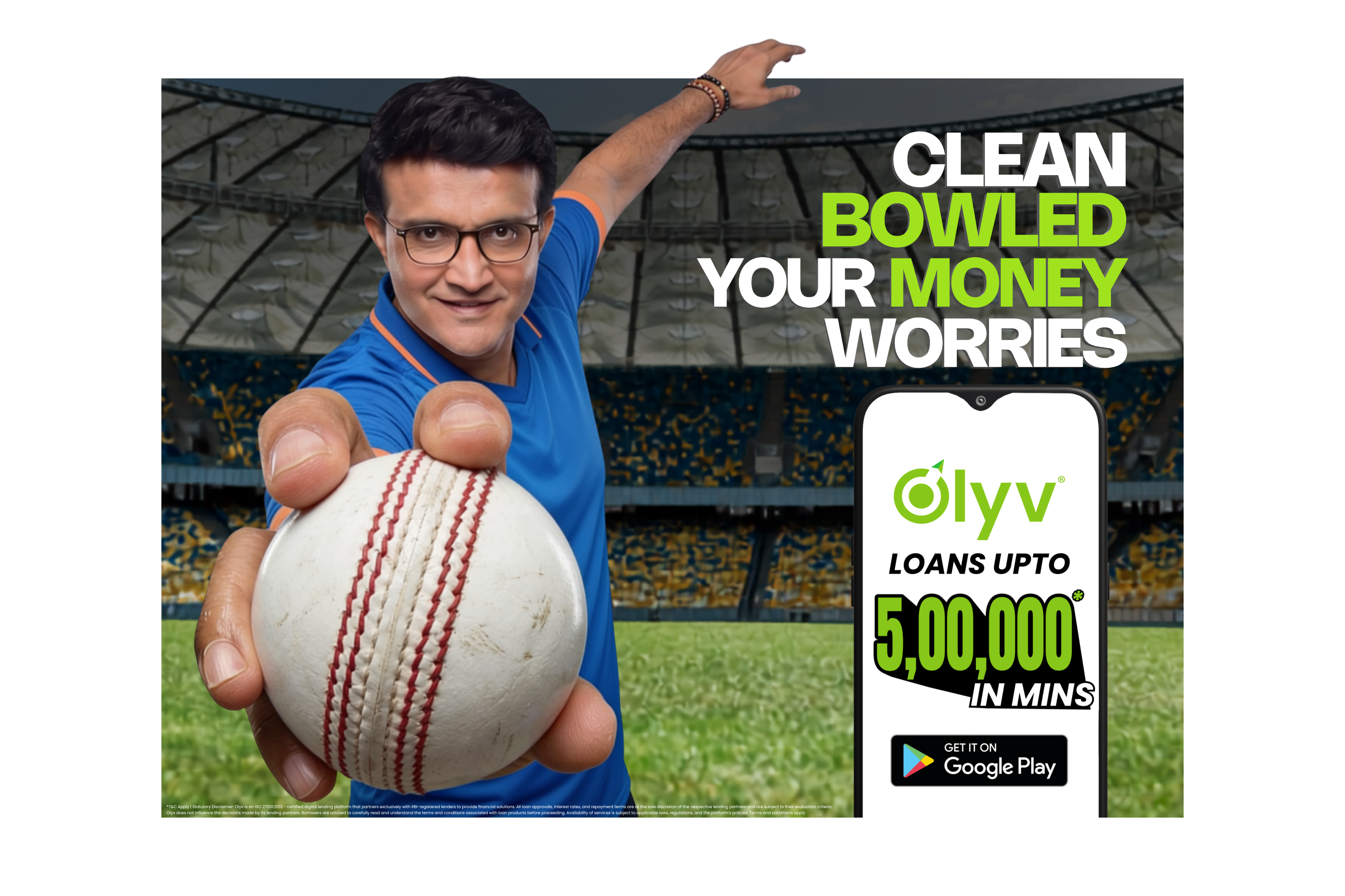 From Screens to Streets: Brand Ambassador Sourav Ganguly Lights Up Olyv’s Latest OOH Campaign