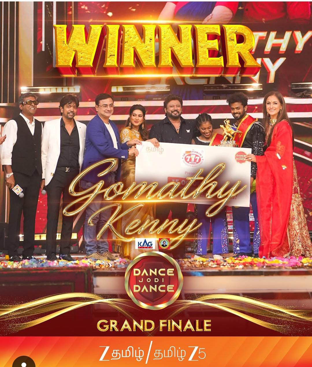 Zee Tamizh’s Dance Jodi Dance reaches a grand finale as Gomathi & Kenny make the winning move