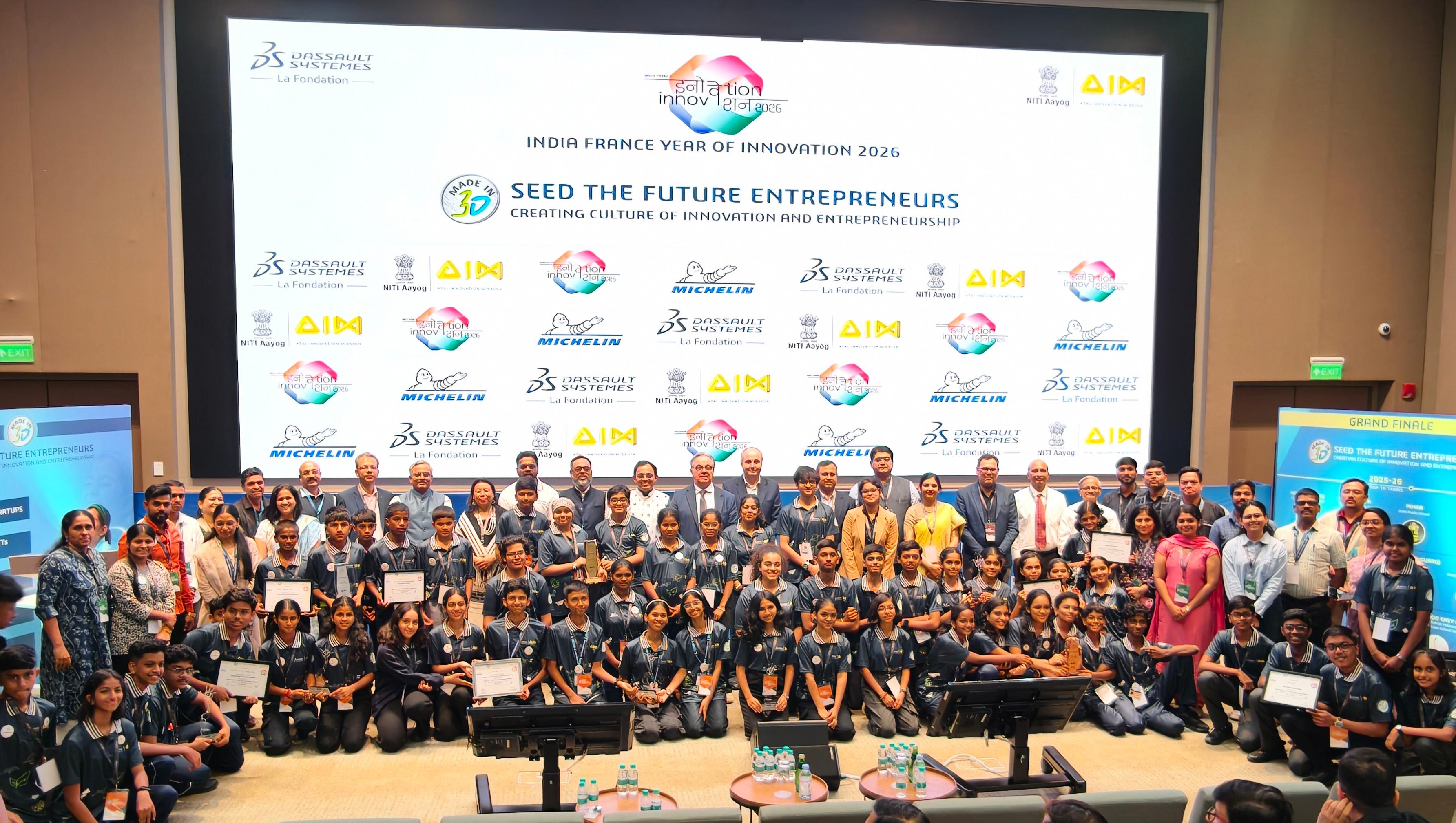 La Fondation Dassault Syst&egrave;mes India and Atal Innovation Mission (AIM) Celebrate Students&rsquo; Innovation at &lsquo;Made in 3D &ndash; Seed the Future Entrepreneurs&rsquo; Grand Finale