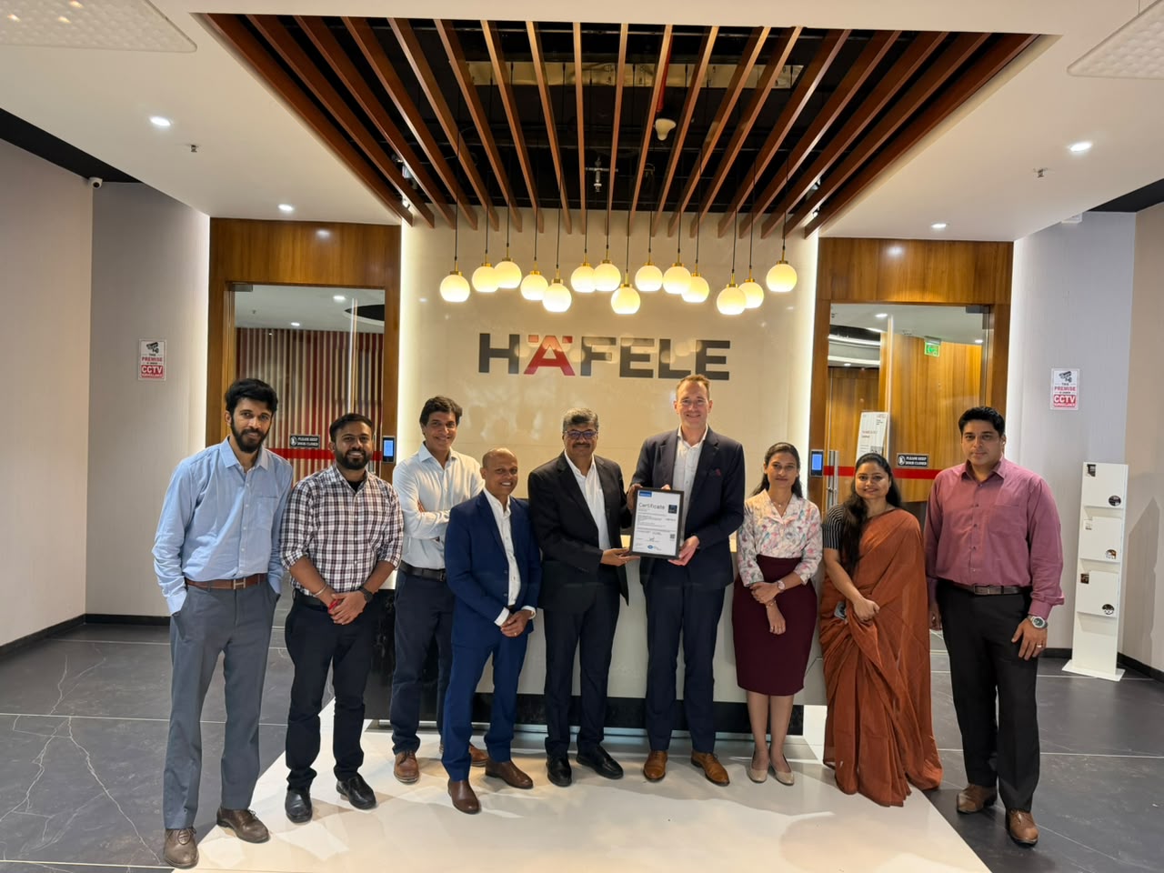Hafele India Achieves ISO 9001:2015 Certification for its Quality Management System