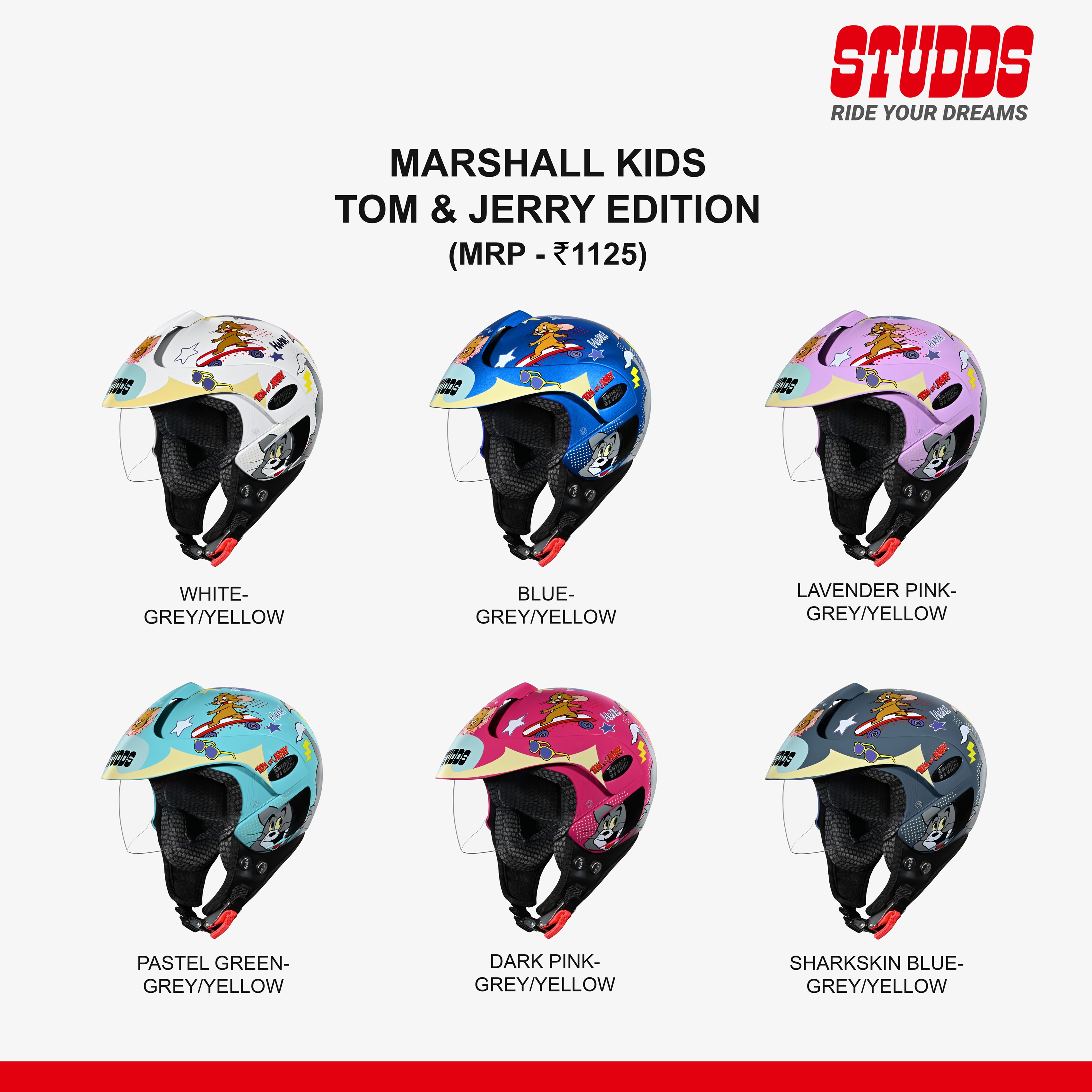 Studds Accessories Ltd.  Launches the Marshall Kids TOM and JERRY Edition Helmet in India