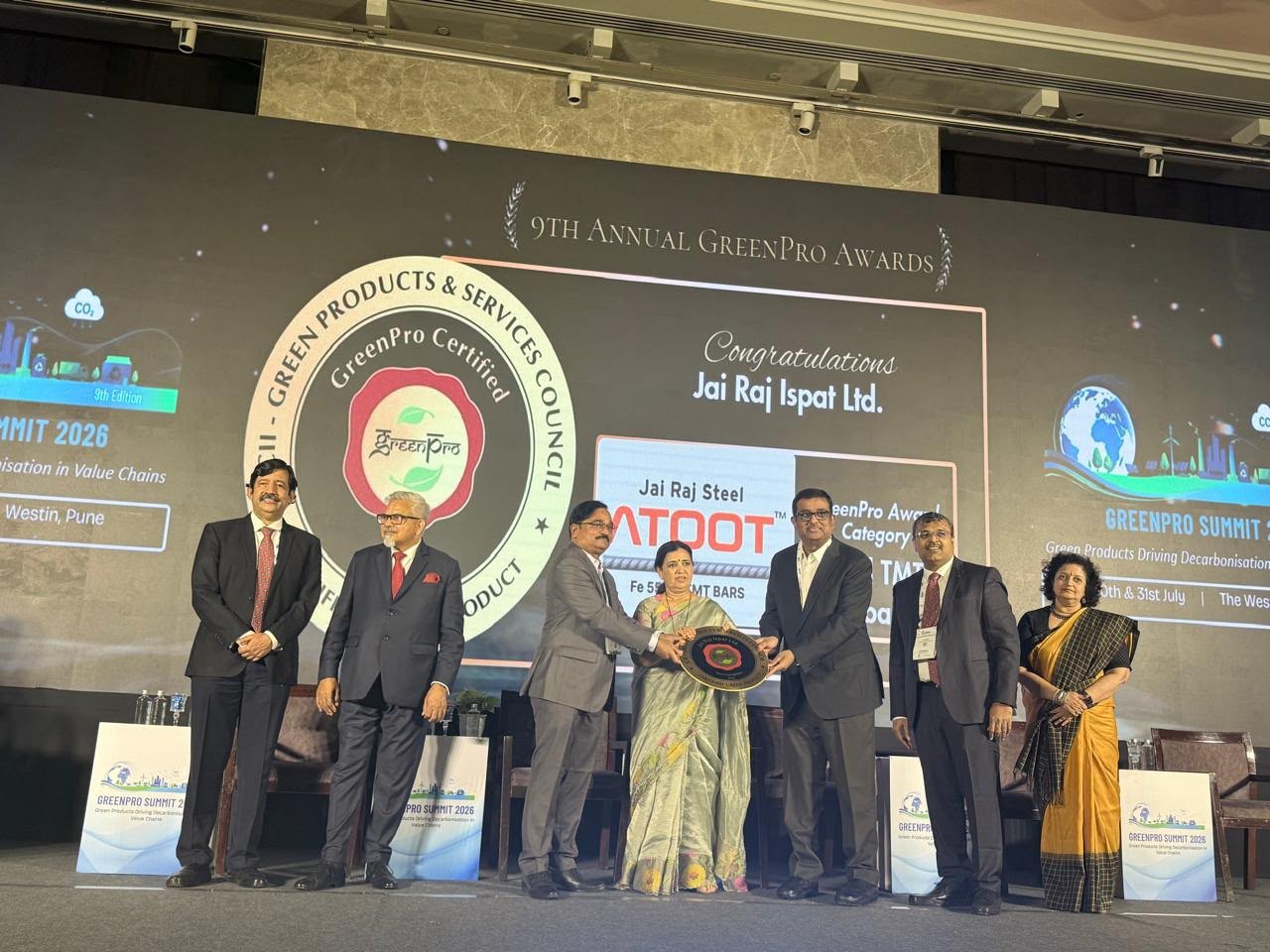 Jai Raj Ispat Limited Awarded Prestigious GreenPro Certification, Reaffirming Leadership in Sustainable Steel Manufacturing