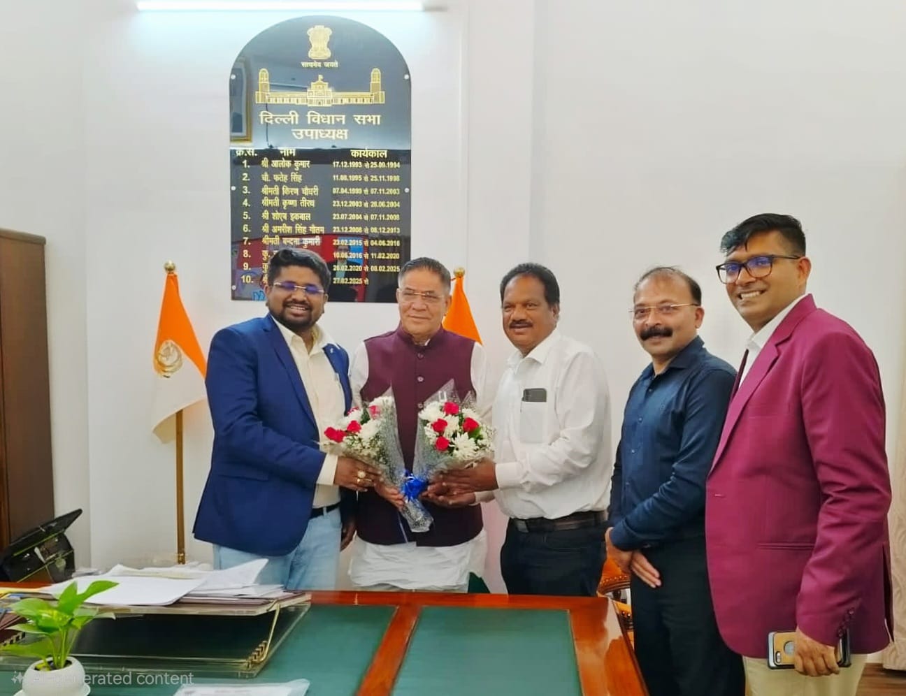Dr Bhargav Mallappa Calls on Delhi Deputy Speaker Mohan Bisht