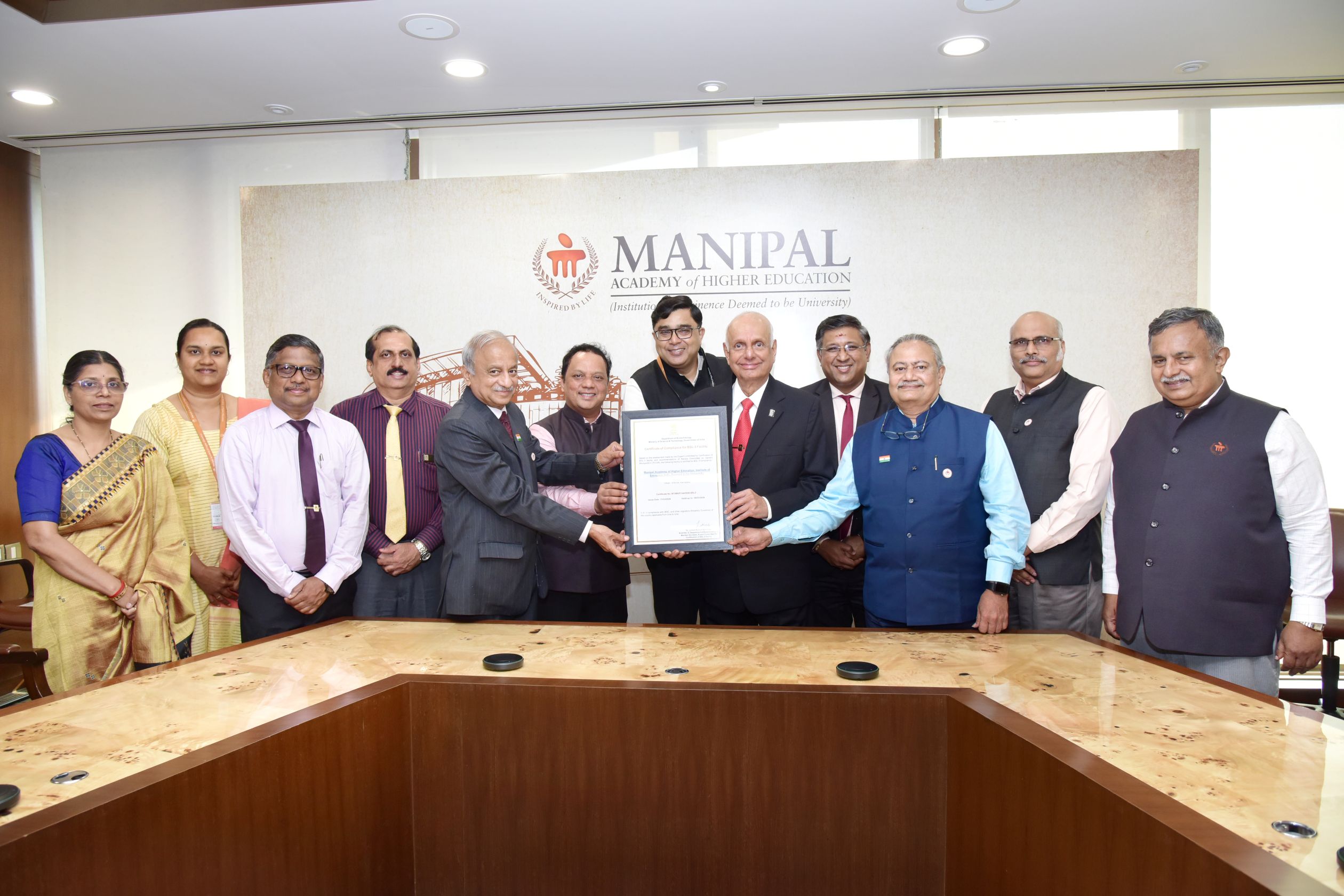 Manipal Academy of Higher Education Achieves Landmark Certification of State-of-the-Art BSL-3 Laboratory, Strengthening India&rsquo;s High-Containment Research Capacity