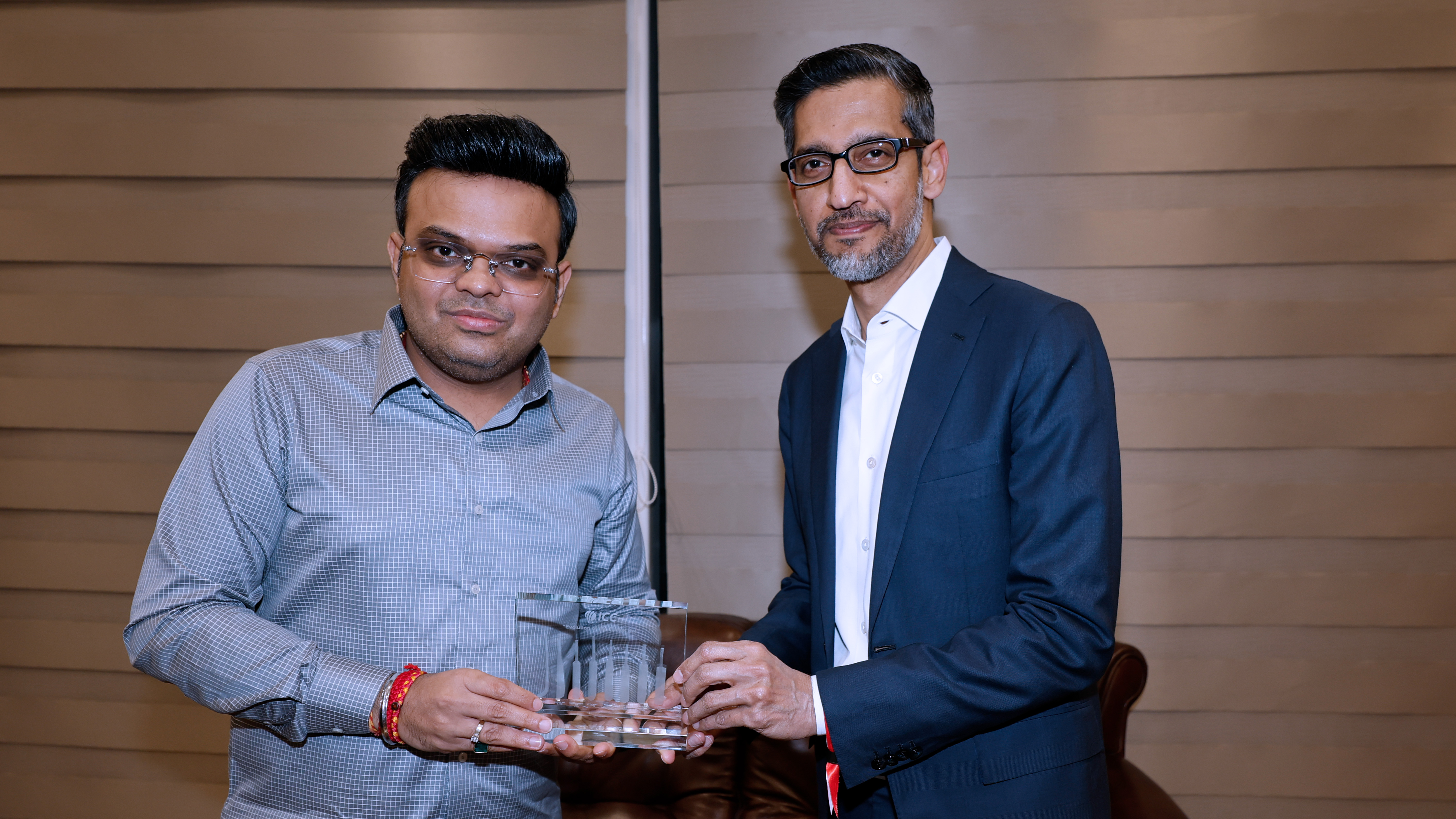 ICC Chair Jay Shah and Google CEO Sundar Pichai attended the ICC Men&rsquo;s T20 World Cup Super 8 match between India and South Africa