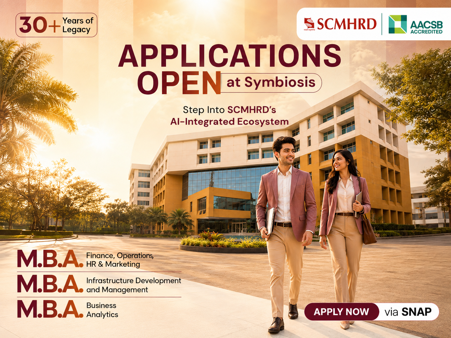 Symbiosis Centre for Management and Human Resource Development (SCMHRD) Pune Admissions Open Through SNAP 2026
